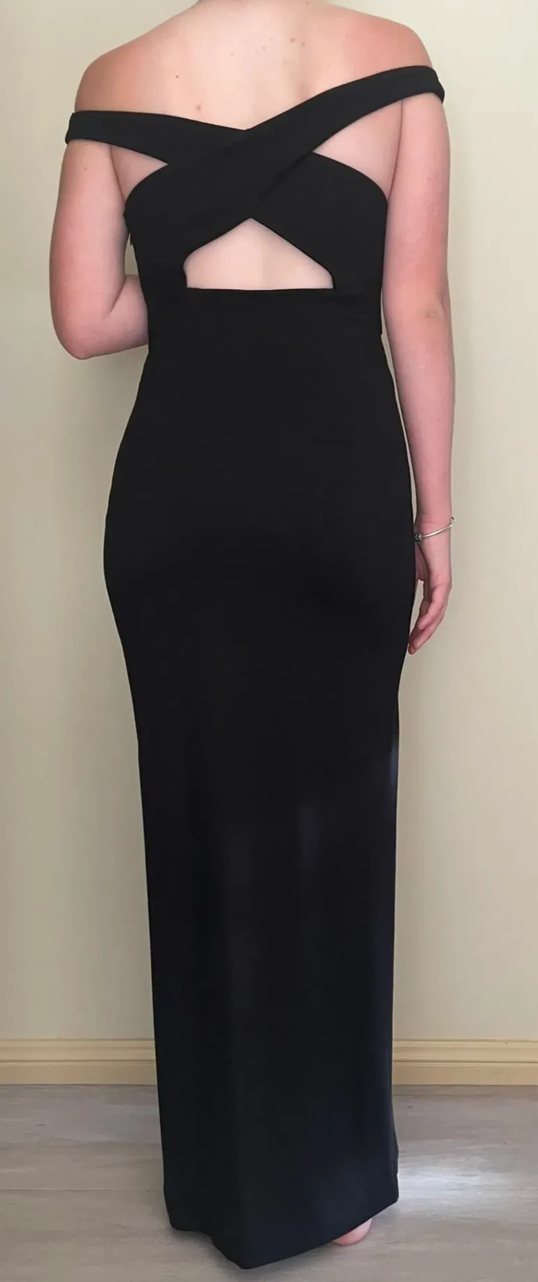 NICHOLAS Event Cross Over Poly-Blend Dress in Black Size 10 for rent on The Volte - main image