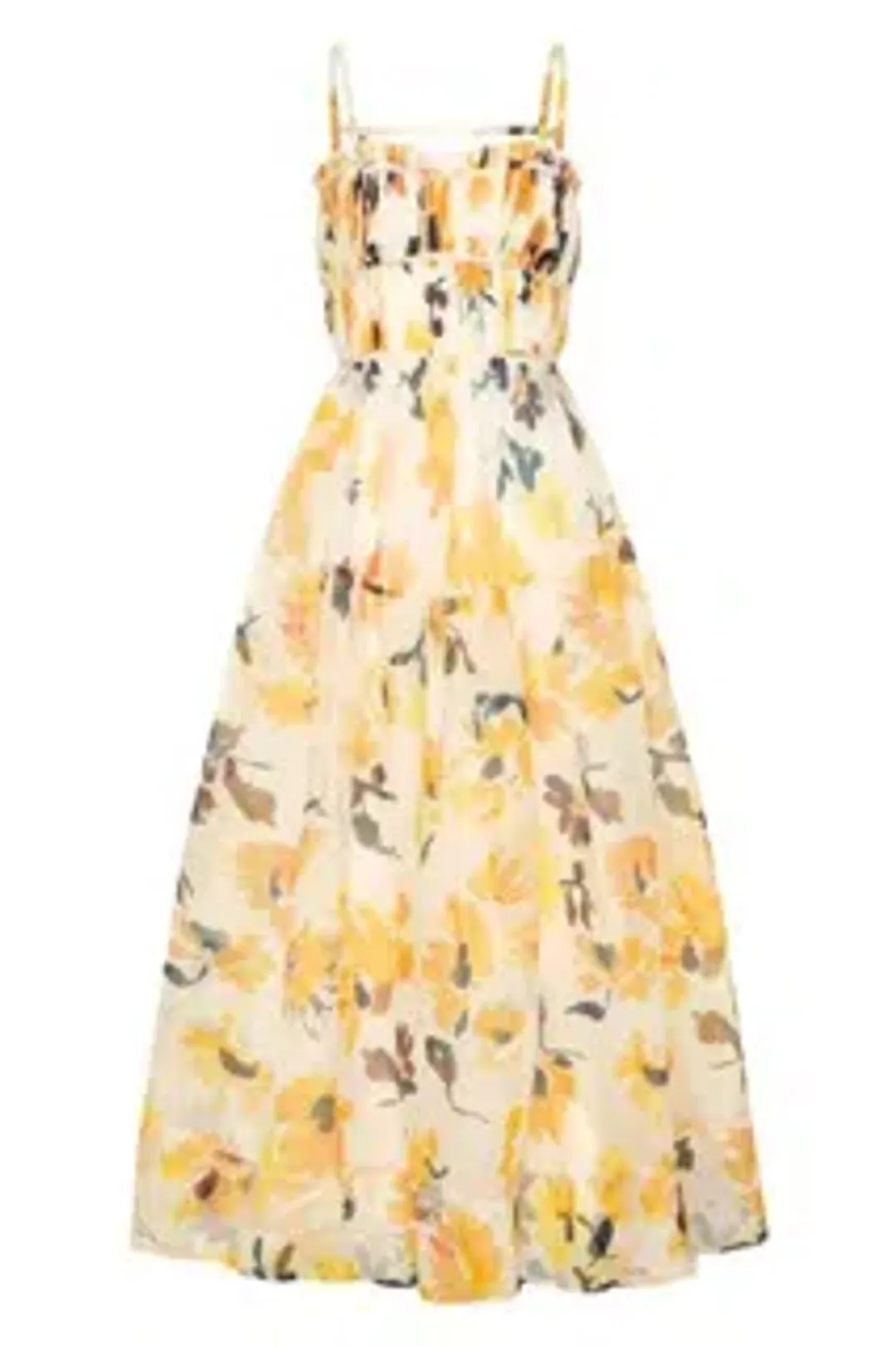 Aje Botanica Cross Back Midi Dress Pressed Sunflowers Size 8 for rent on The Volte - main image