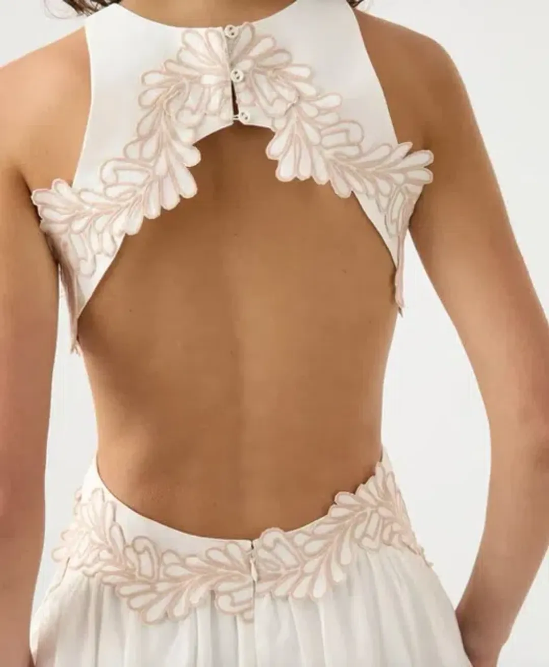 Aje Botanical Trim Midi Dress Ivory Size 8 for rent on The Volte - main image