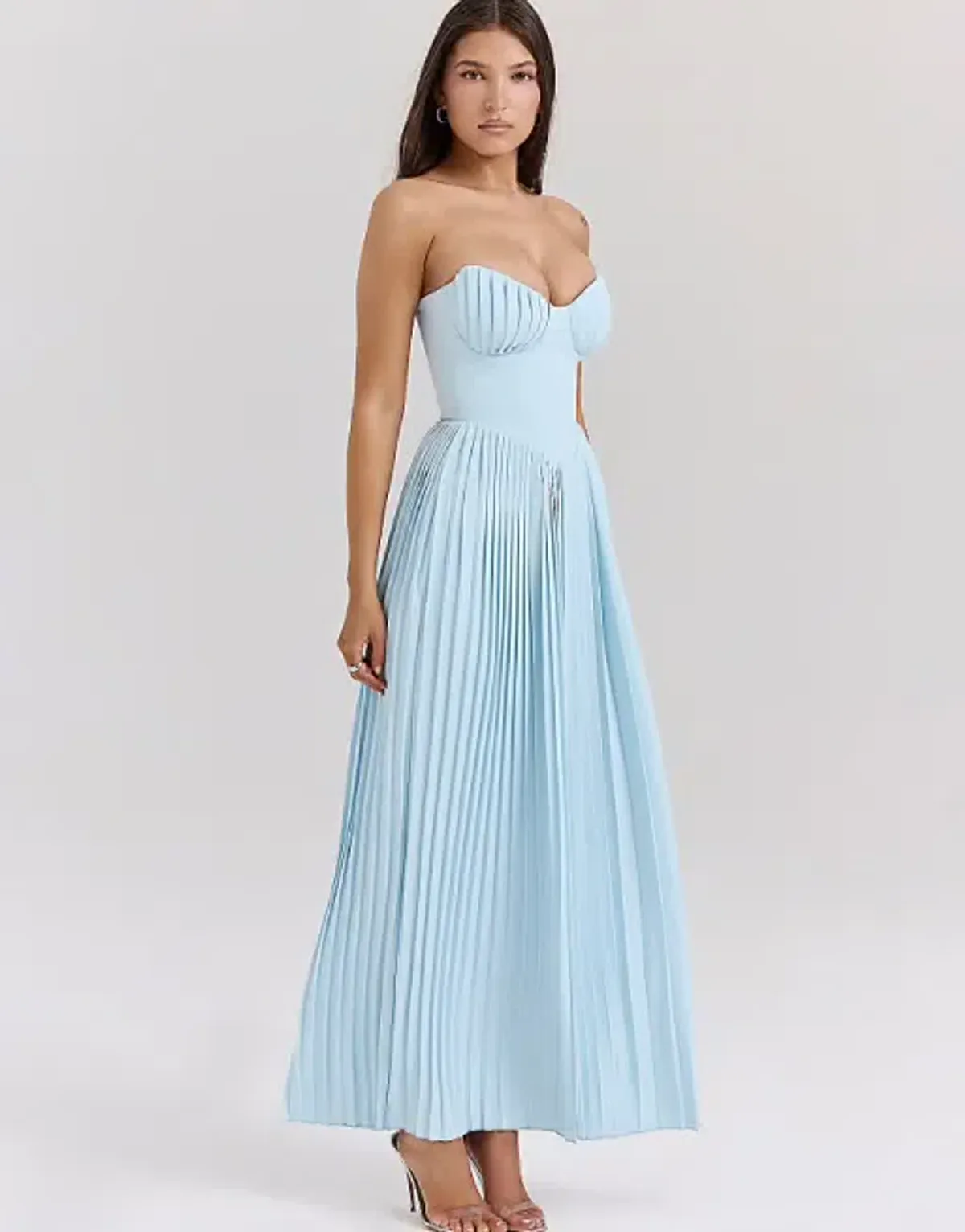 House of CB Marcella Ocean Blue Pleated Maxi Dress - Image 2
