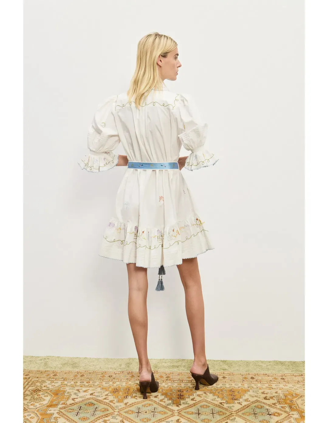 Alémais Giulia Embroidered Mini Dress Size 12 for rent on The Volte - main image