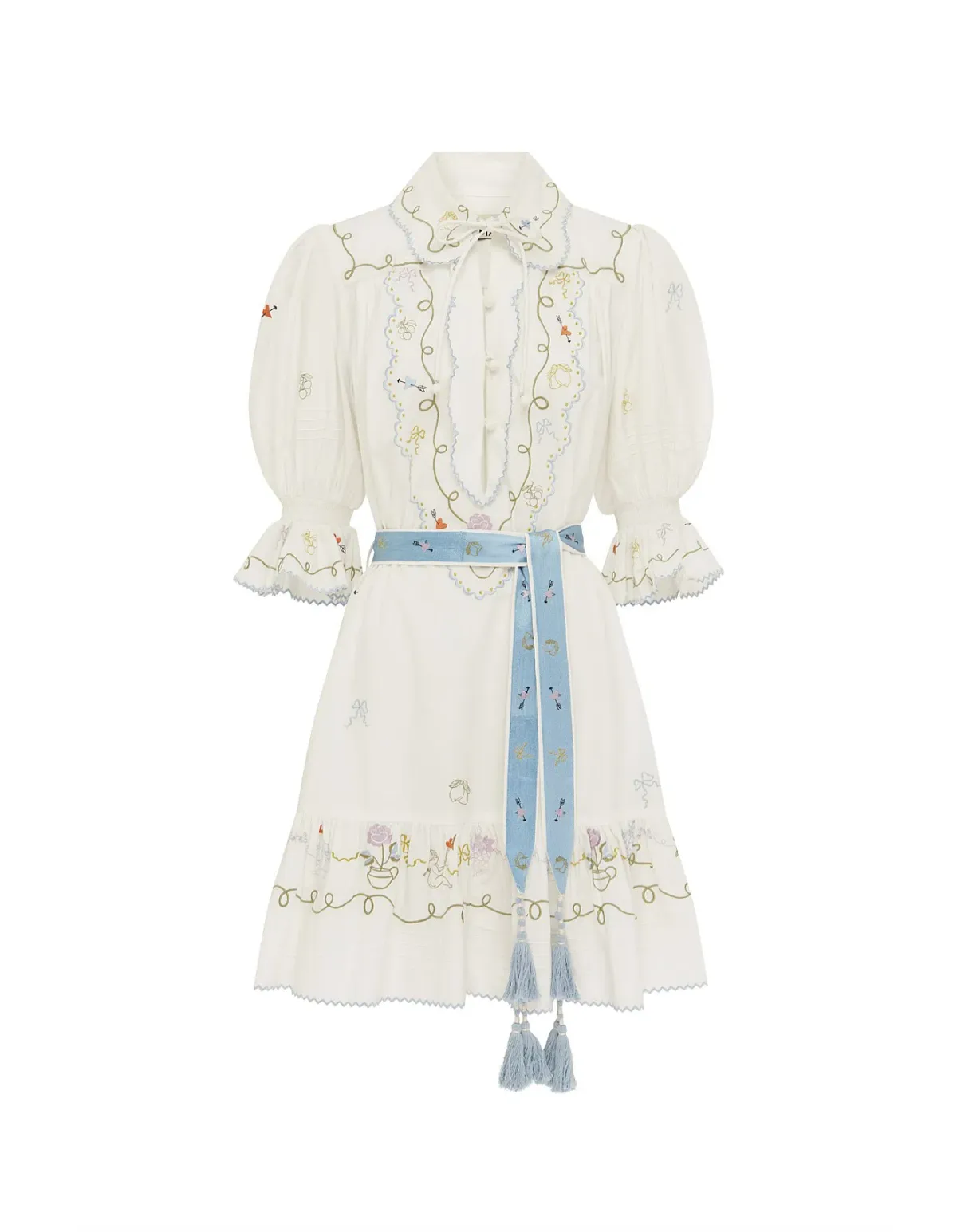 Alémais Giulia Embroidered Mini Dress Size 12 - Image 5