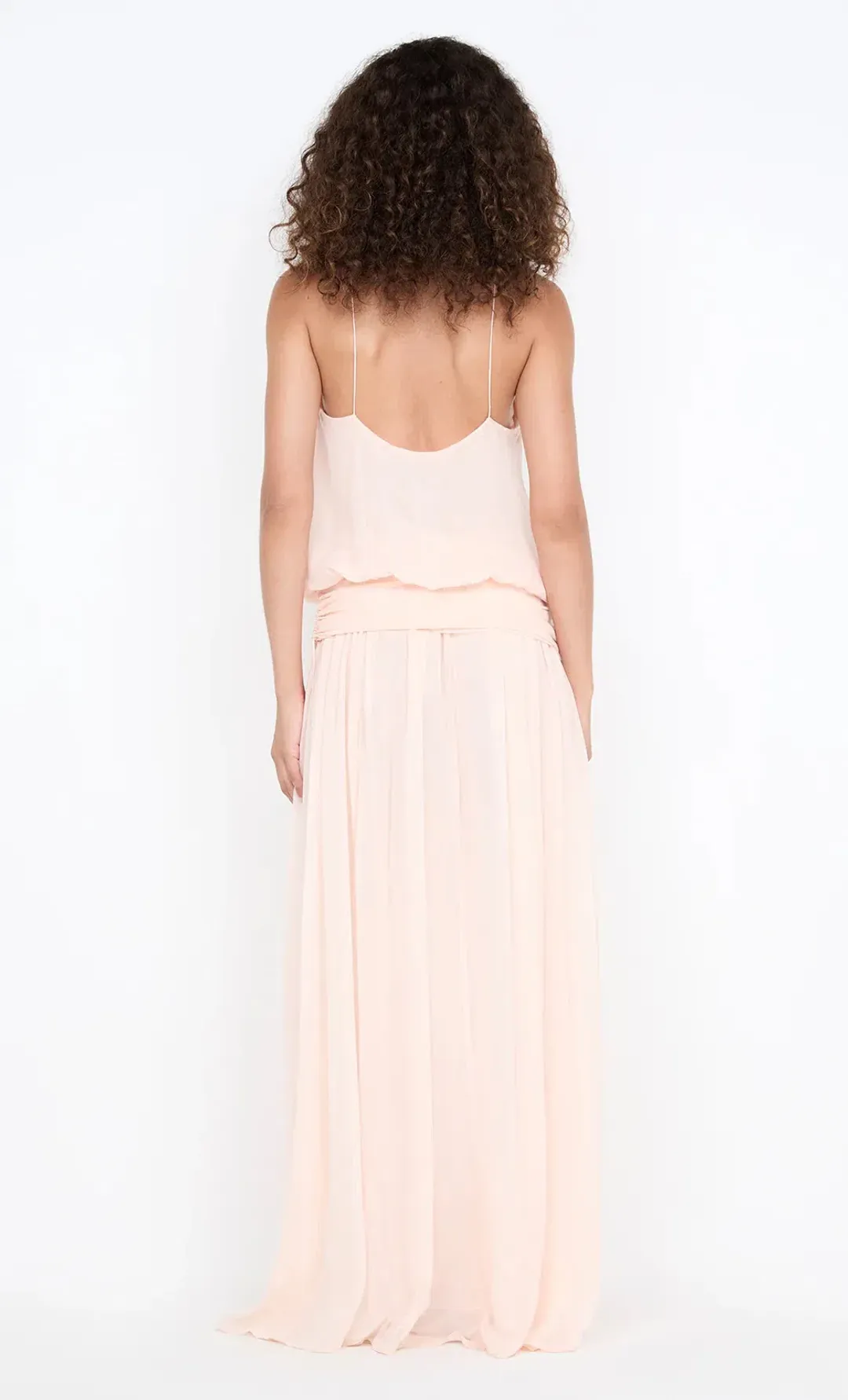CAMILLE BLOUSON DRESS- PEACH | size 6 for rent on The Volte - main image