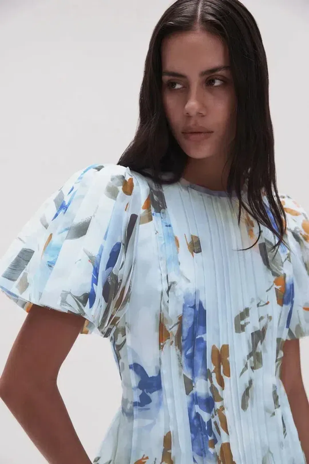 Aje Nova Pleated Midi Dress in Divine Orchid Size AU 10 for rent on The Volte - main image