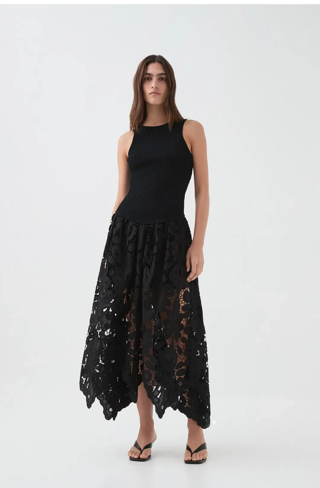 Aje Atlas Knit  Midi Dress Black Size XS  for rent on The Volte - main image