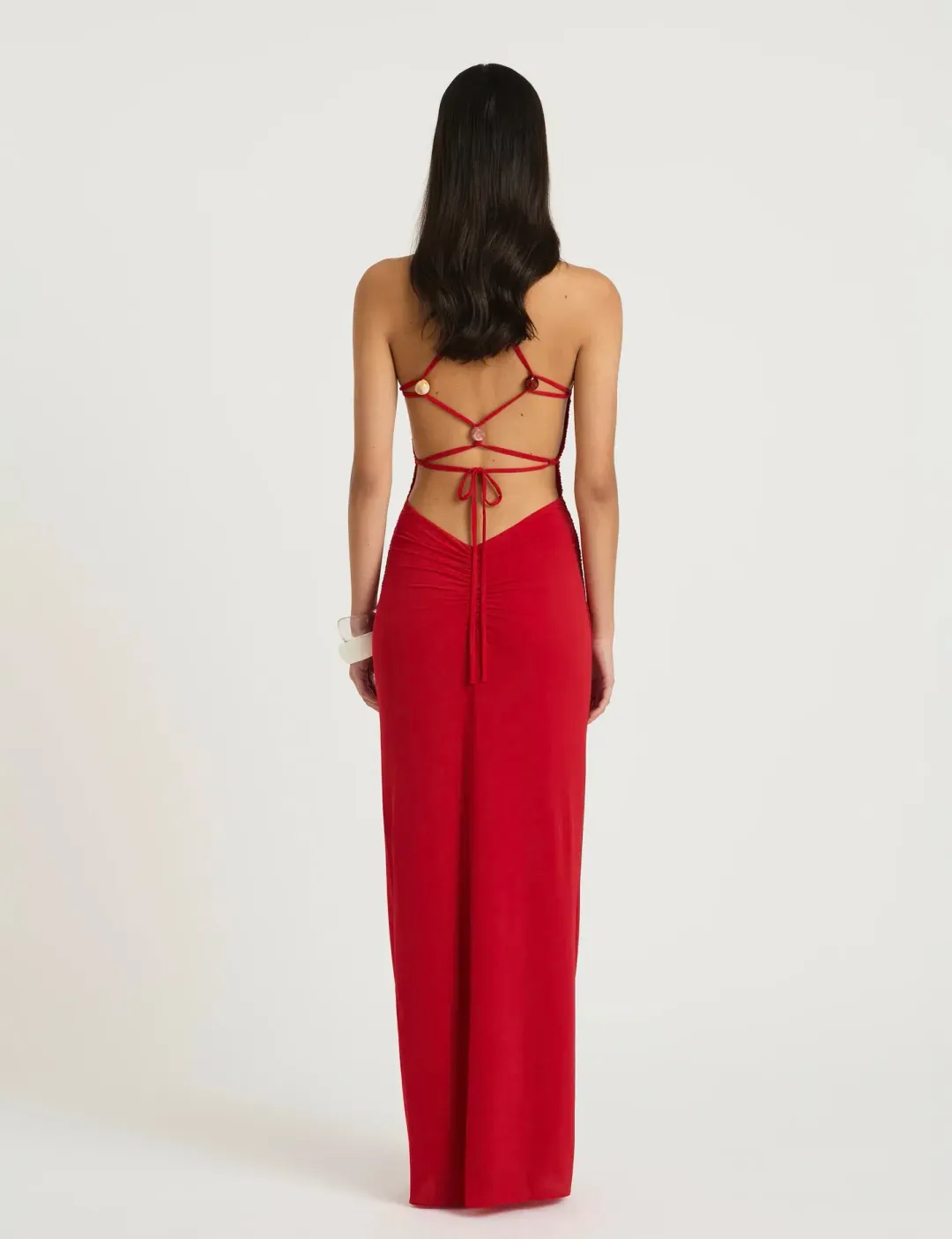 Benni Andy Beaded Maxi Dress Red Size 8 for rent on The Volte - main image
