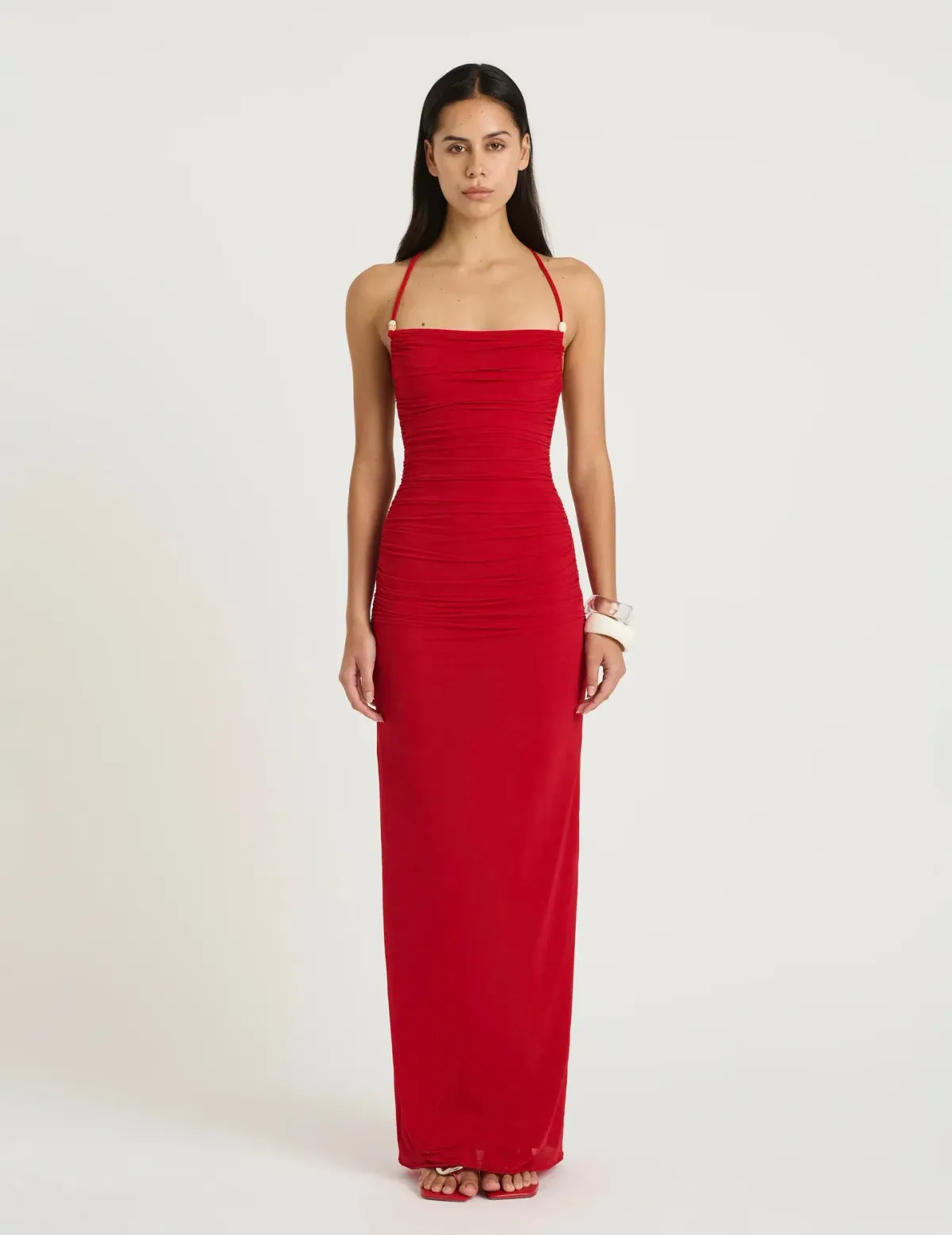 Benni Andy Beaded Maxi Dress Red Size 8 - Image 1