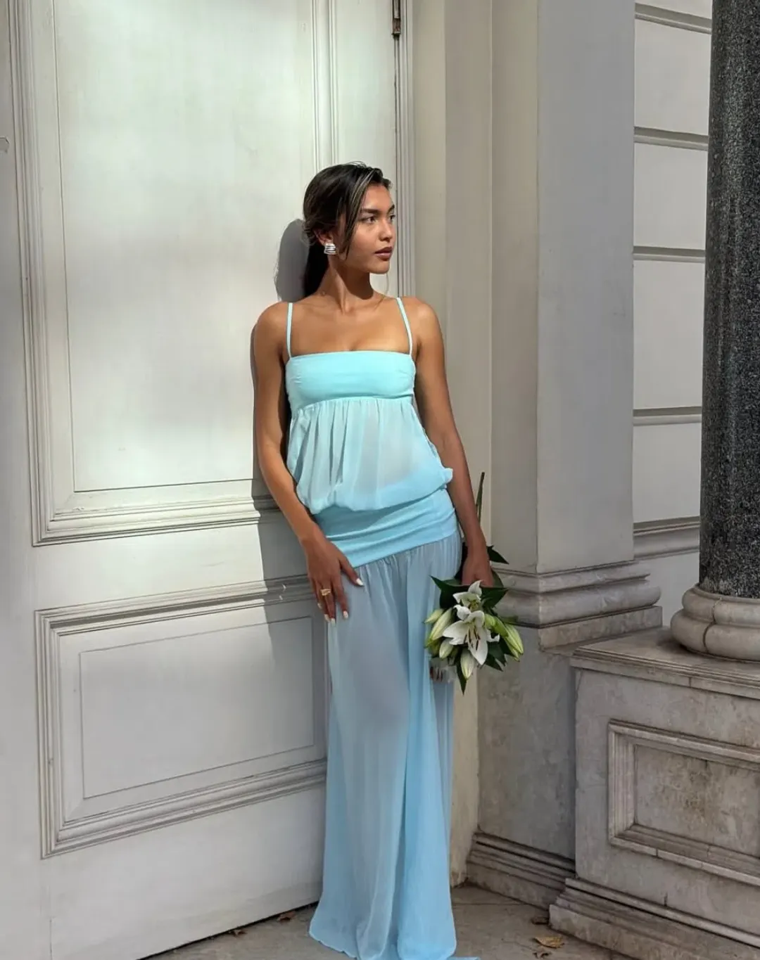 Ance Gria Romeo Gown Aqua Blue size XS 6 AU for rent on The Volte - main image