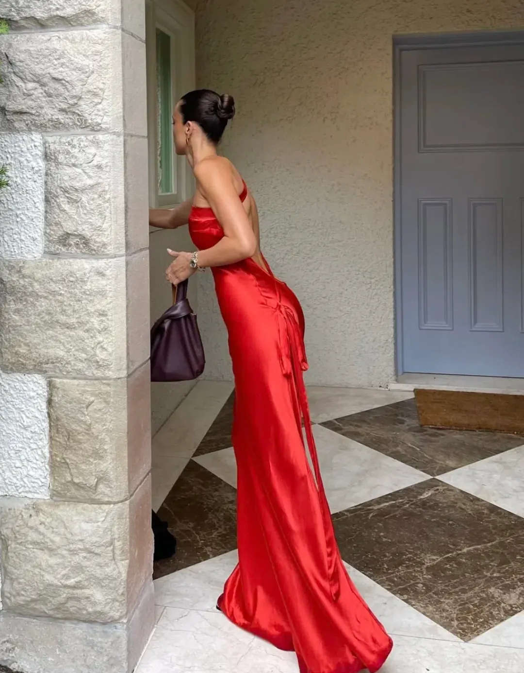 Arcina Ori Monique Dress Rust Red Size Small/8 for rent on The Volte - main image