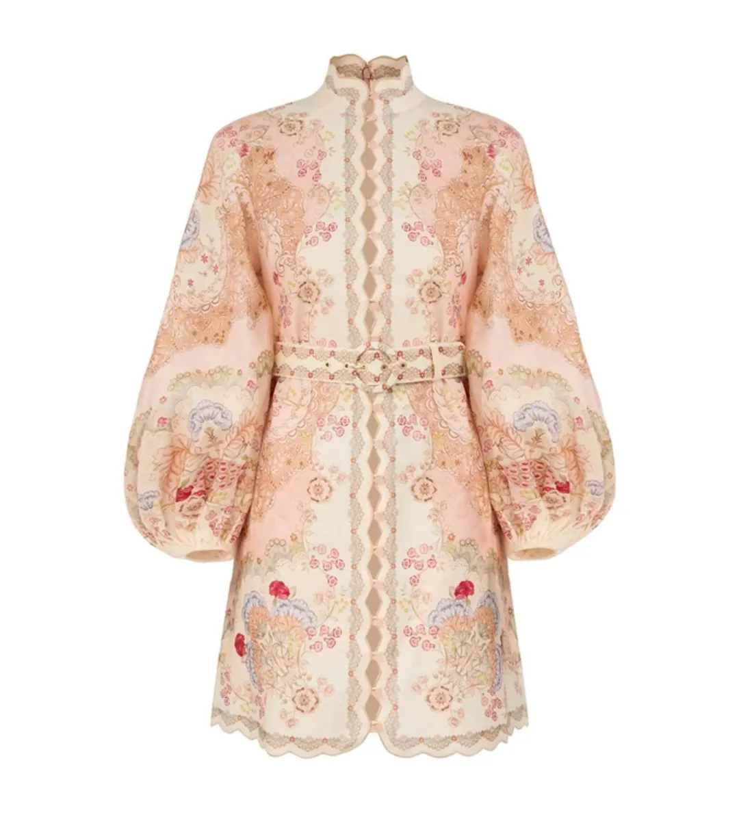 Zimmermann Daylight Mini Dress Wallpaper Floral Blush Size 1/AU 8 for rent on The Volte - main image