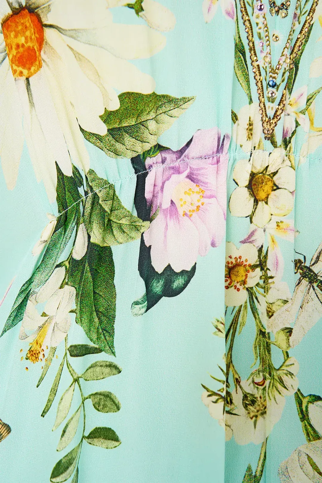 Camilla Gathered Waist Kaftan Floral Freefall size OS for rent on The Volte - main image