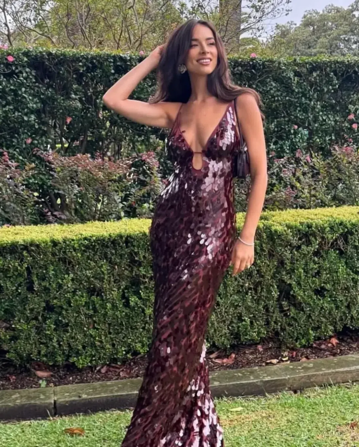 MISHA THE SAPPHIRE SEQUIN MAXI DRESS FIG in XS / AU 6 - Image 5