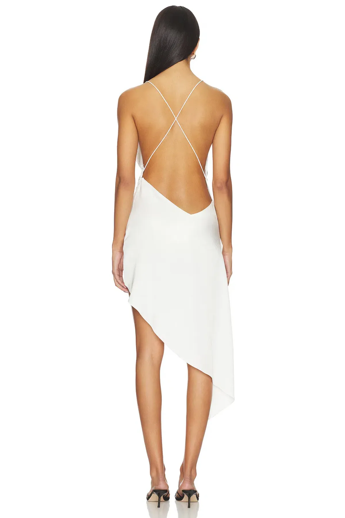 Bikini Wrap Asymmetric Dress in White in size 8UK - Image 5