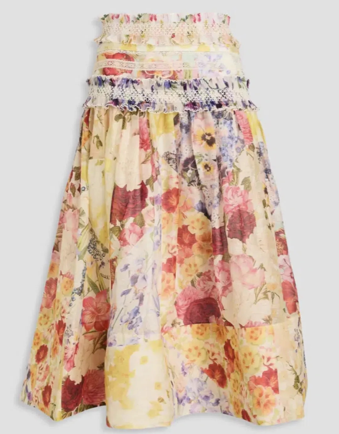 Zimmerman Floral Wonderland Midi Skirt - Size 10 for rent on The Volte - main image