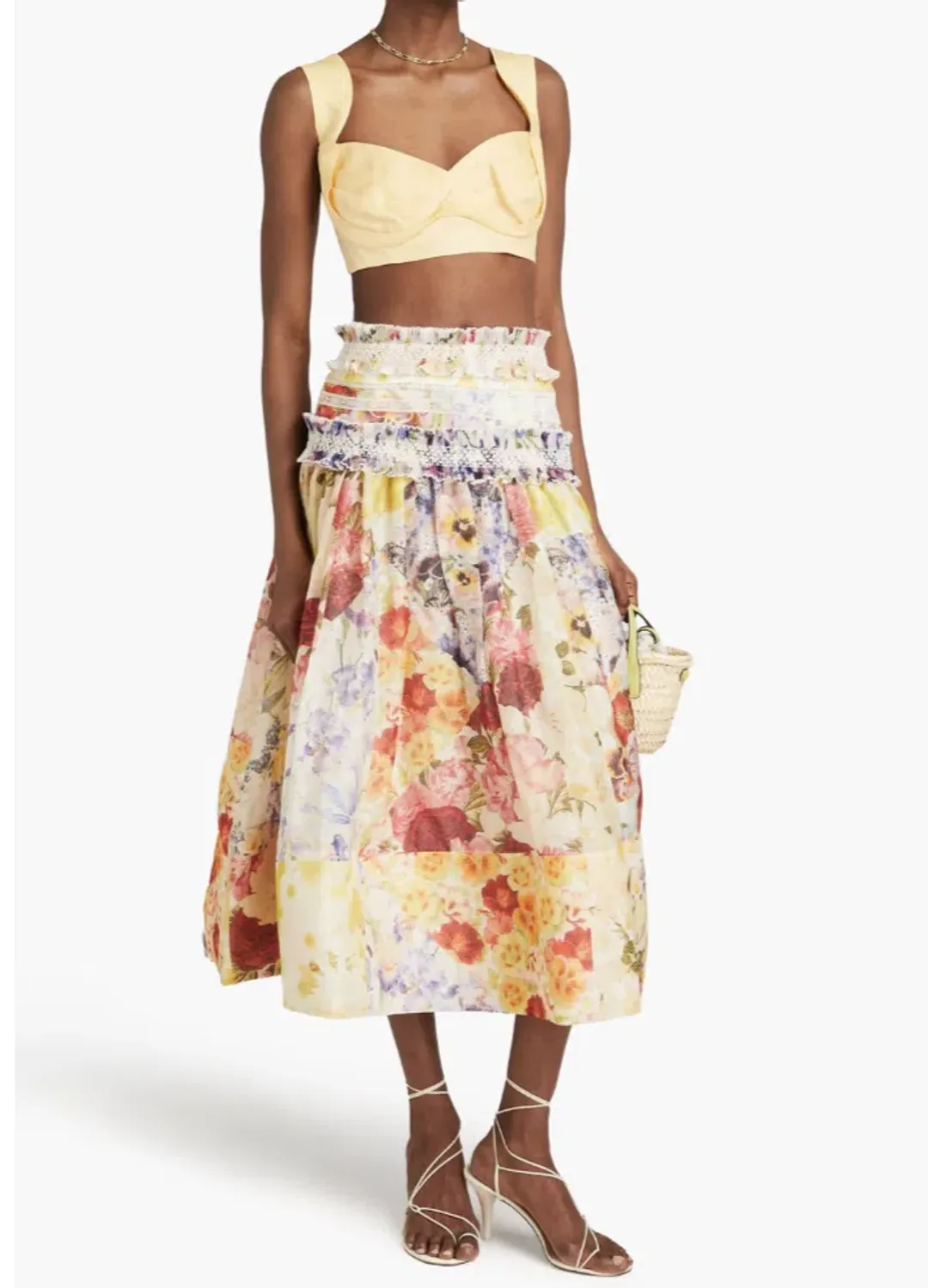 Zimmerman Floral Wonderland Midi Skirt - Size 10 for rent on The Volte - main image