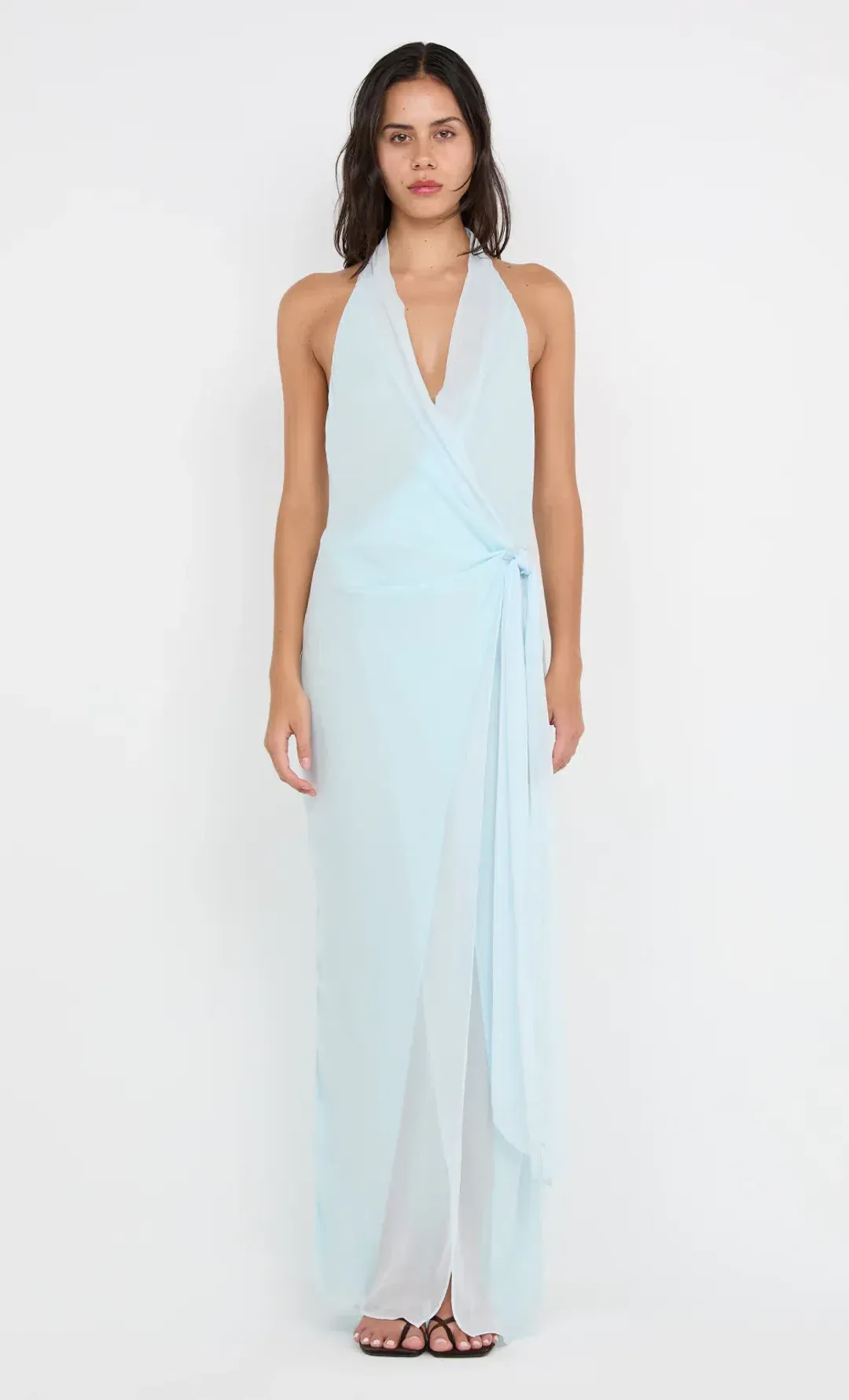 Bec & Bridge SONEVA WRAP DRESS Arctic Blue Size 10 for rent on The Volte - main image