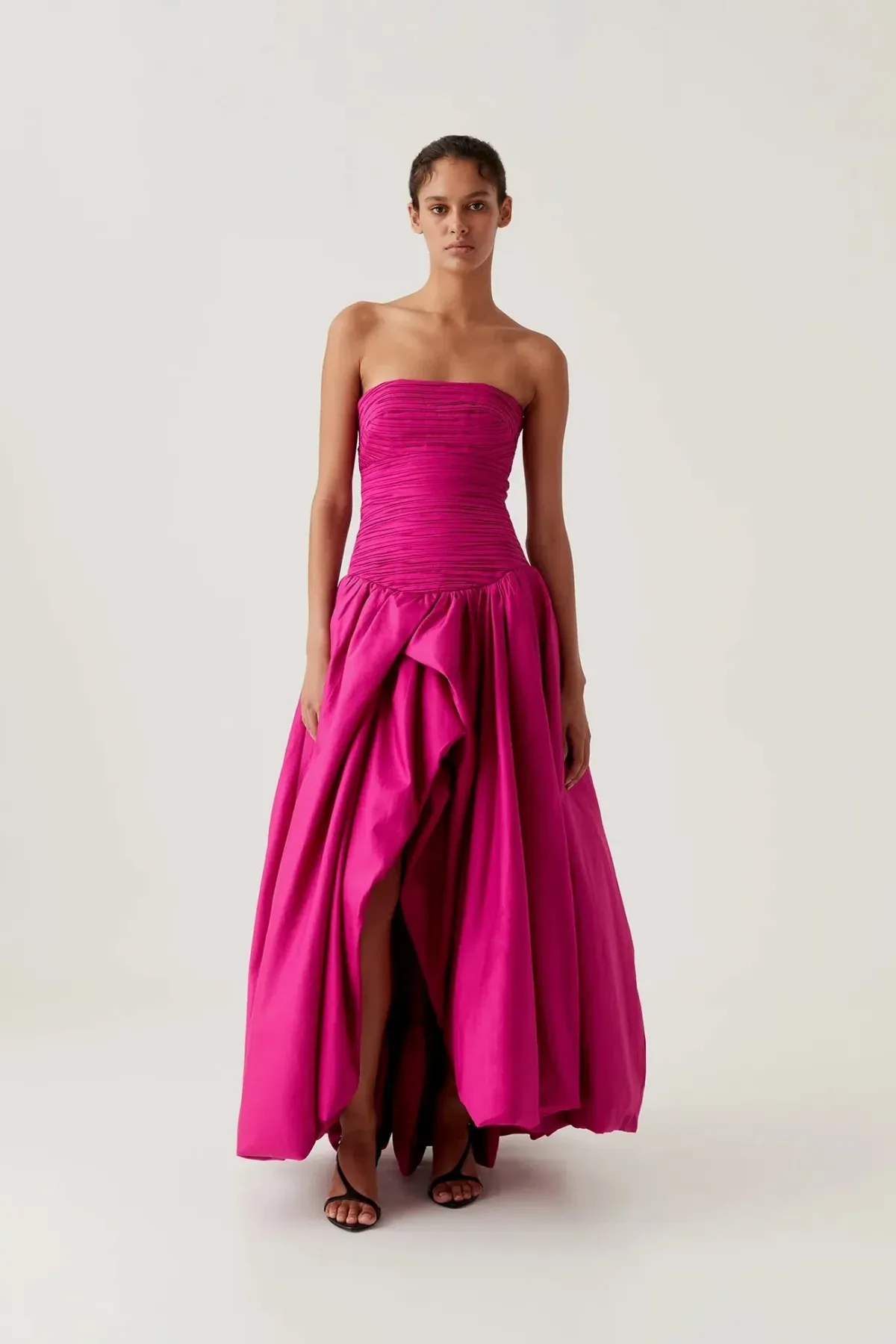 Aje Violette Bubble Hem Maxi Dress - Deep Magenta - Image 1