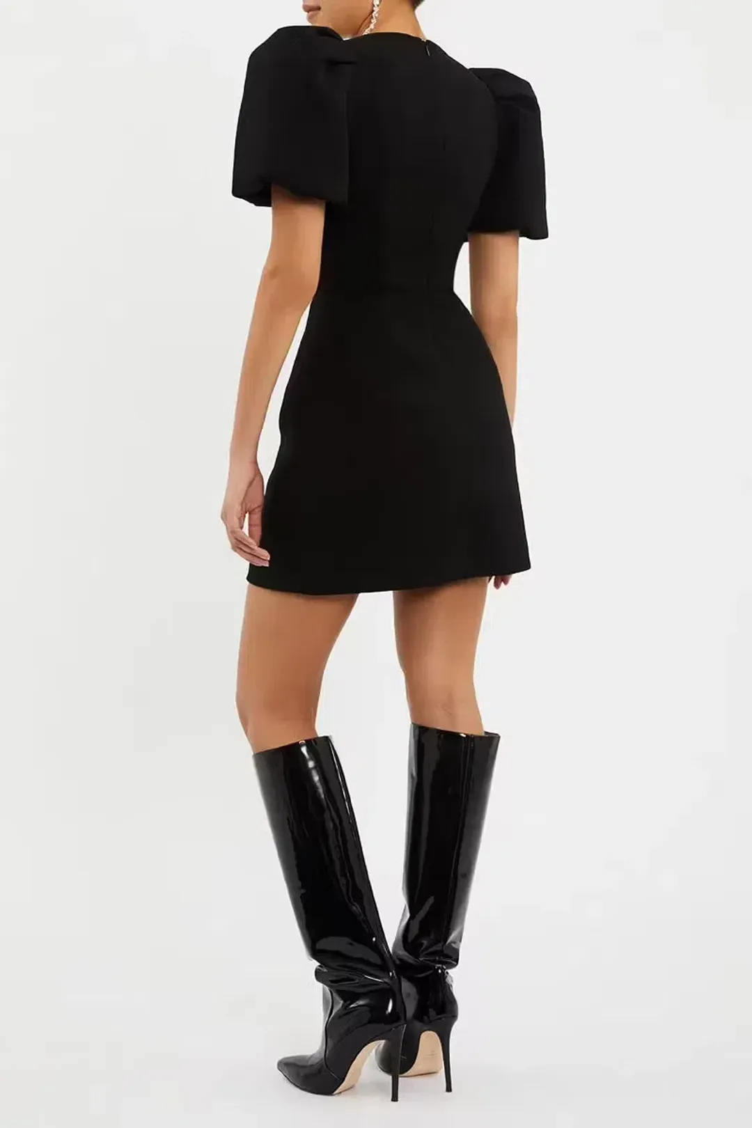 Rebecca Vallance Yvonne Bow Mini Dress Black Size 10 for rent on The Volte - main image