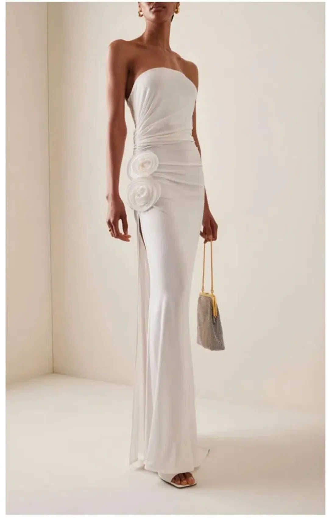 Magda Butrym White Strapless Maxi Dress for rent on The Volte - main image