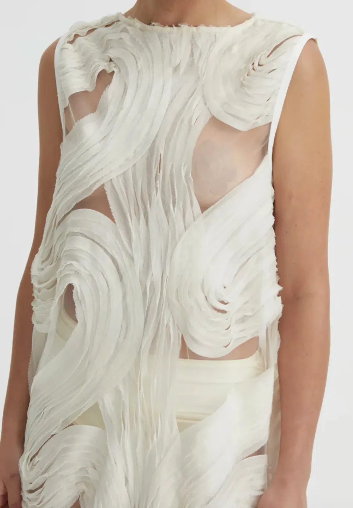 Blanca Delmare Maxi Dress in Ivory Size Large - Image 4