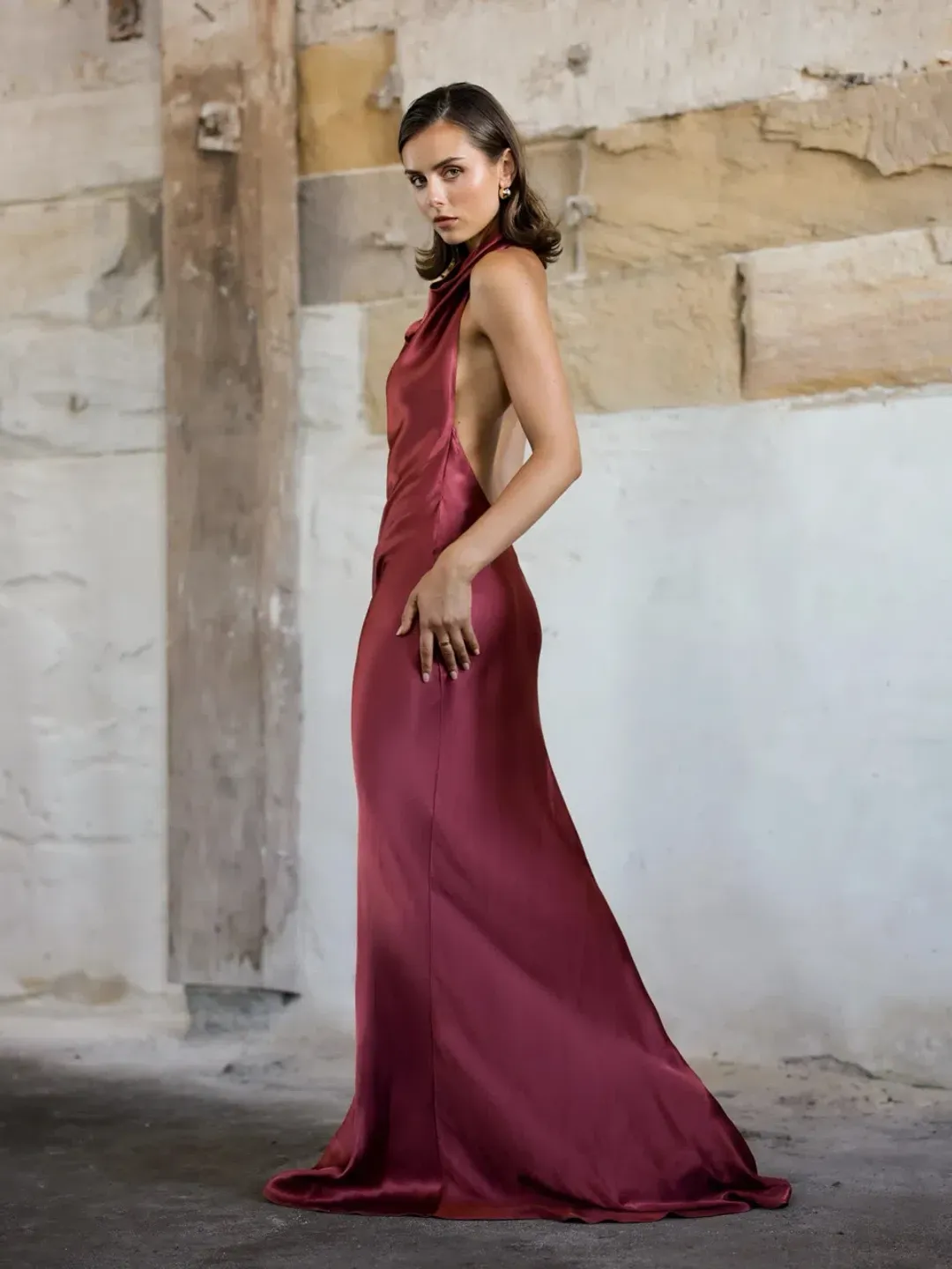 ARCINA ORI GAIA DRESS PLUM SIZE 8 (S) for rent on The Volte - main image