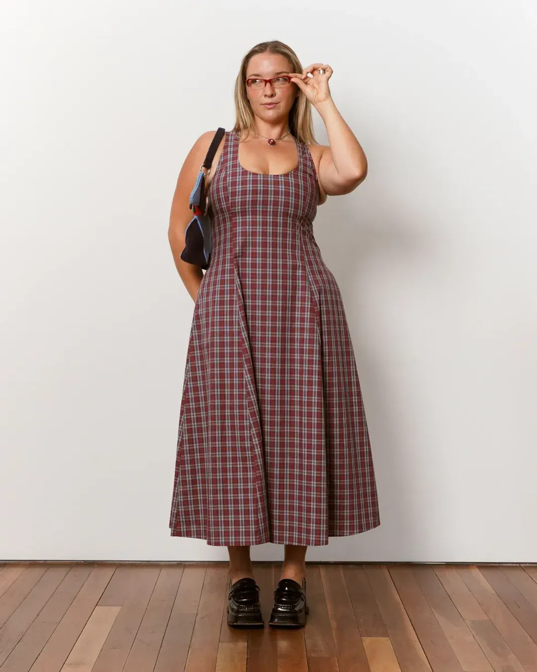 Katherina Lou Annabel Maxi Cherry Plaid for rent on The Volte - main image