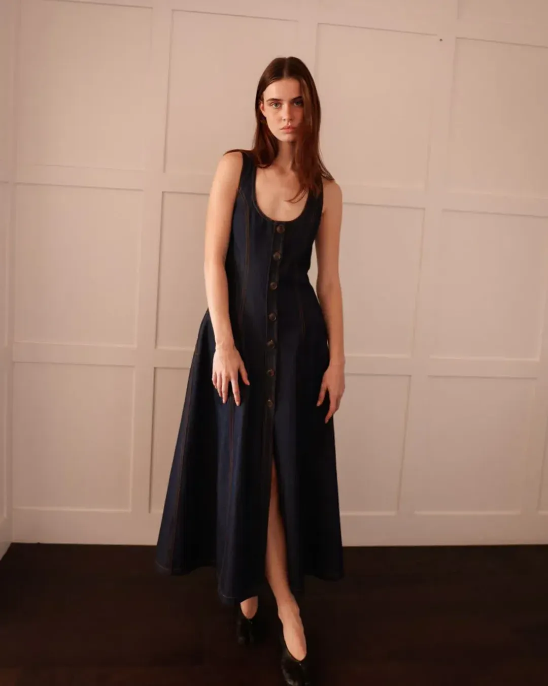 Katharina Lou - Denim Annabel Maxi for rent on The Volte - main image