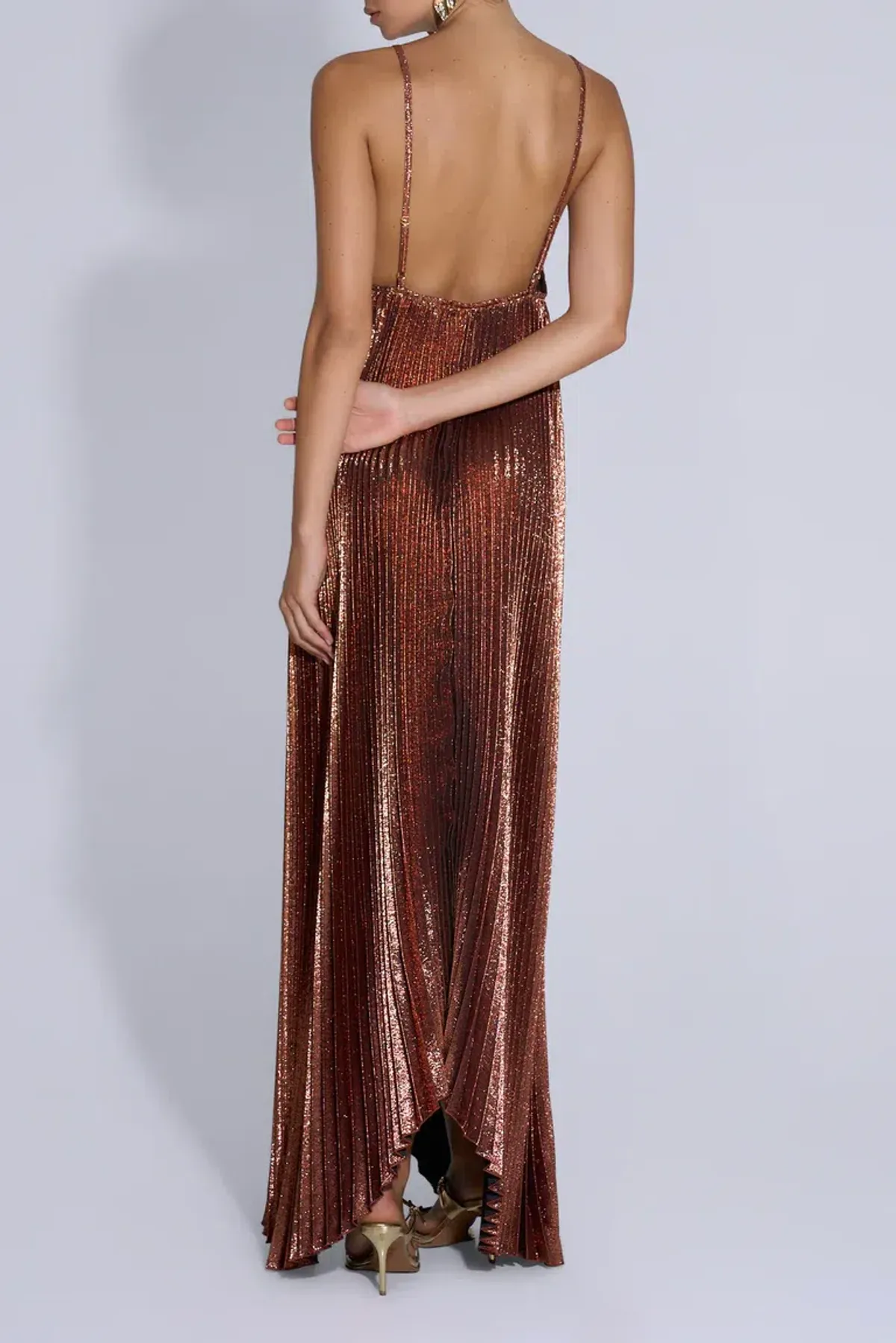 L'idee The Muse Gown - Bronze Glitter Size 6 - Image 2