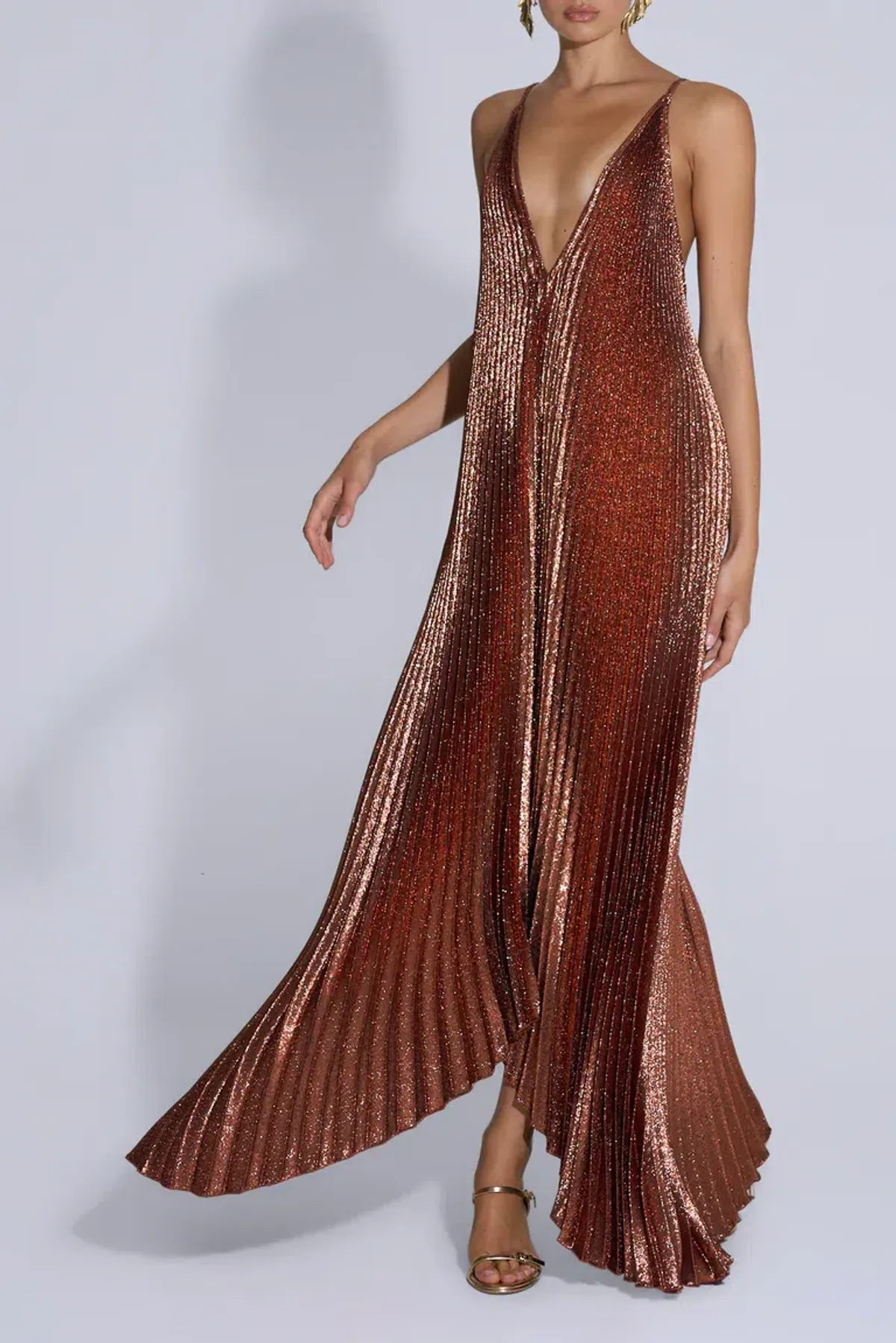 L'idee The Muse Gown - Bronze Glitter Size 6 - Image 1