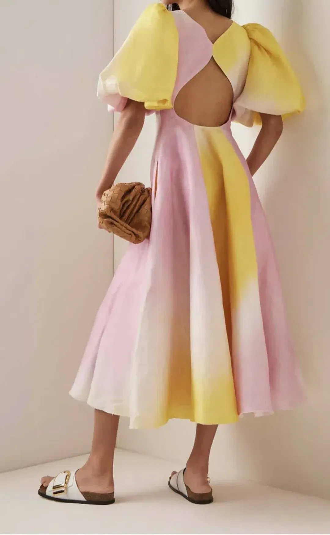 Aje Cloud Burst Midi Dress Multi Size 14 for rent on The Volte - main image