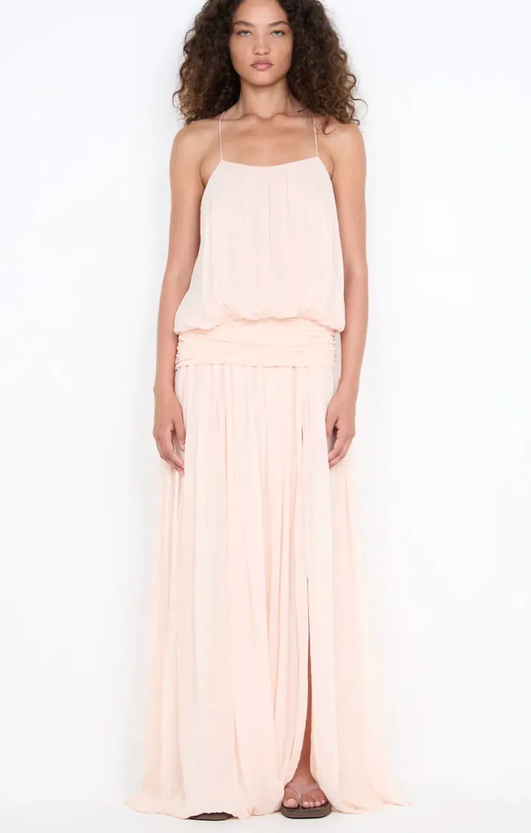 Bec & Bridge, Camille BLOUSON DRESS, Maxi, Peach, size 8 for rent on The Volte - main image
