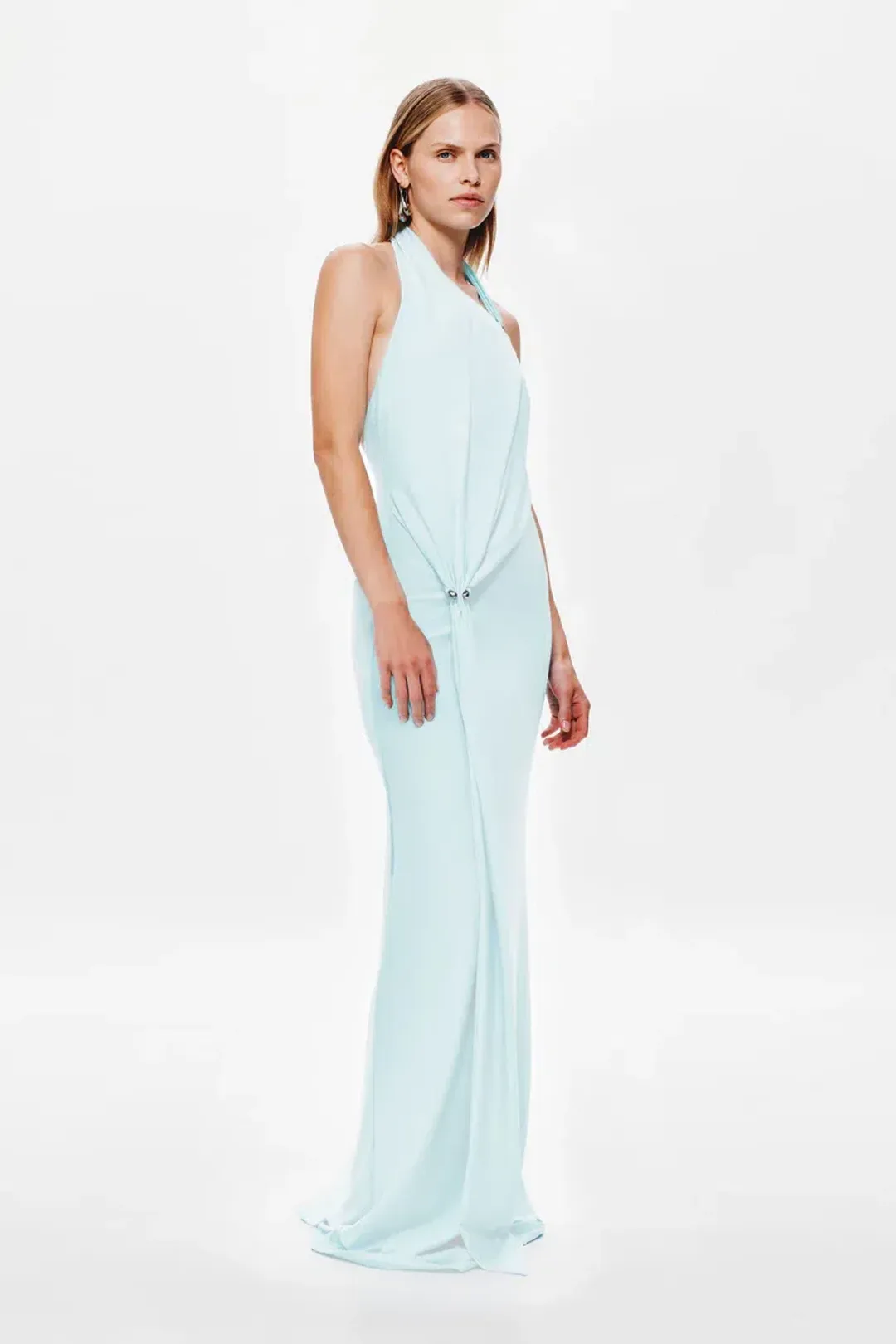 MISHA THE 'RIVERA' JERSEY DRESS Ice Blue size M for rent on The Volte - main image