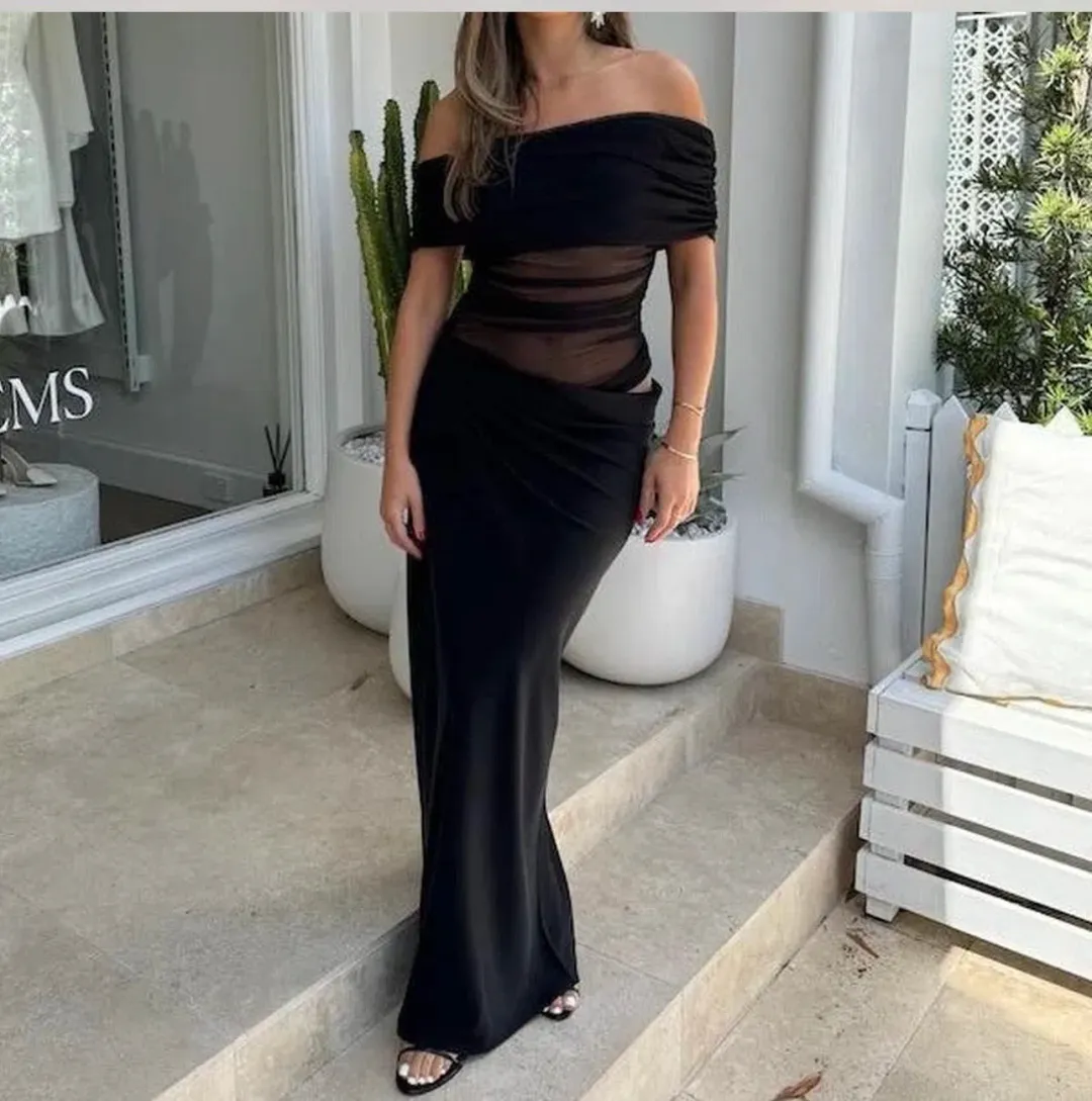 Benni Nico Off-Shoulder Maxi Dress for rent on The Volte - main image