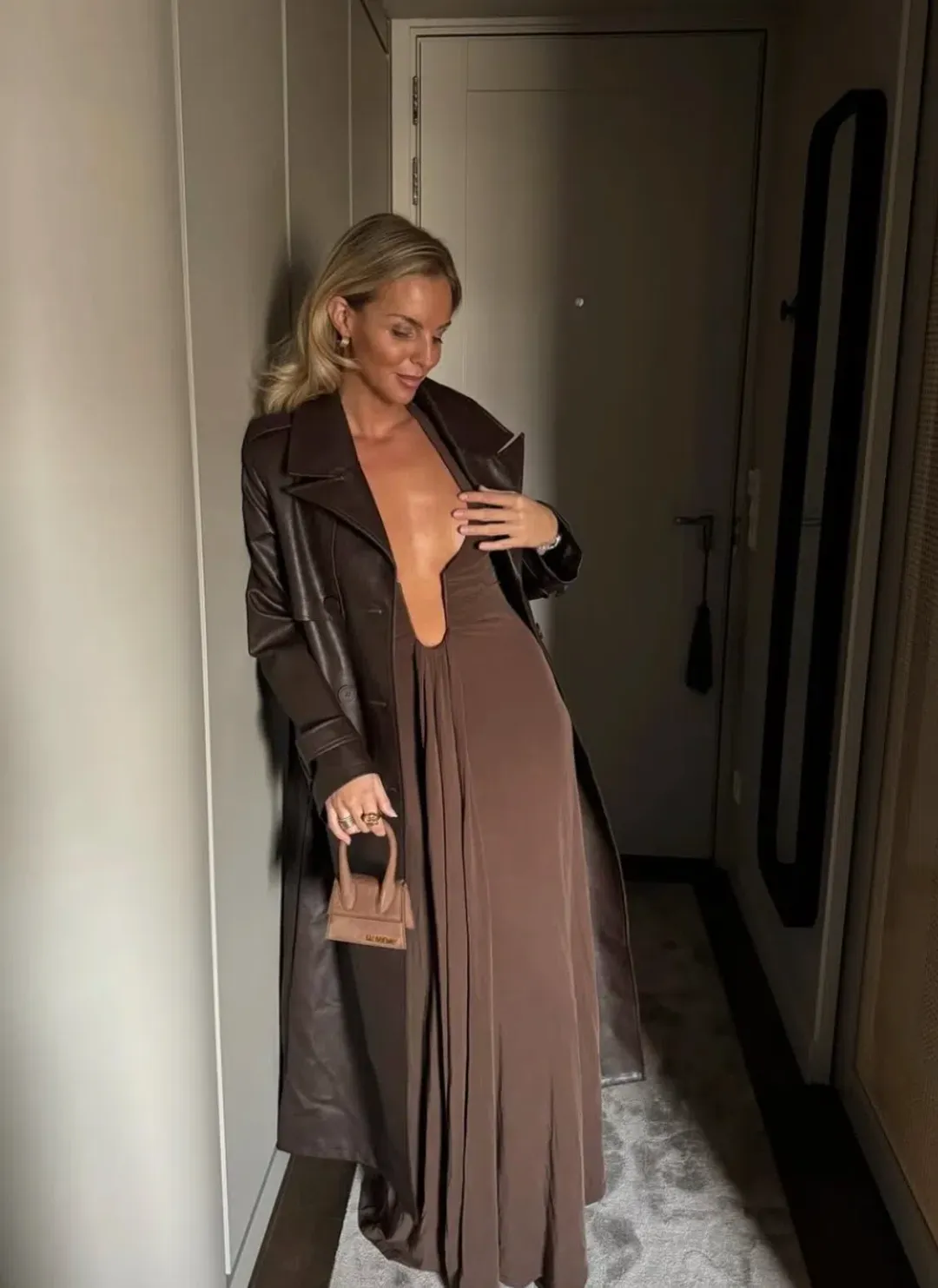 Jennifer Cupro Maxi Cedar Brown Size 10 for rent on The Volte - main image