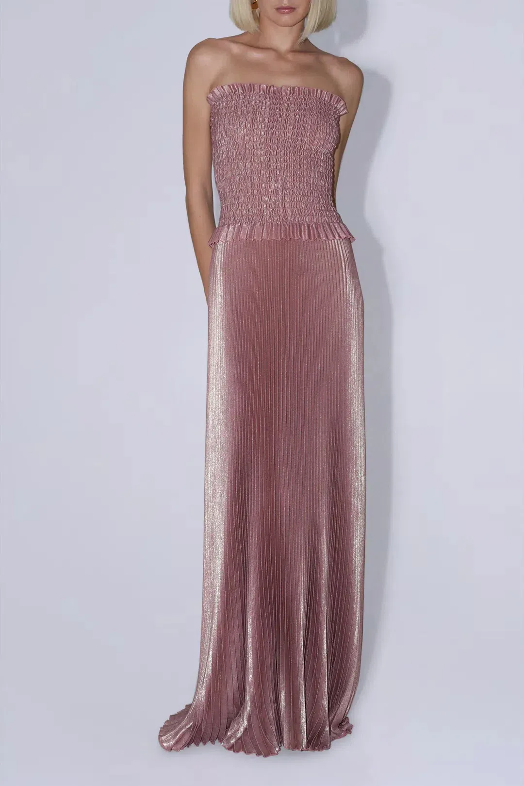 Maya Gown / Rose Quartz Shimmer / Size 10 for rent on The Volte - main image