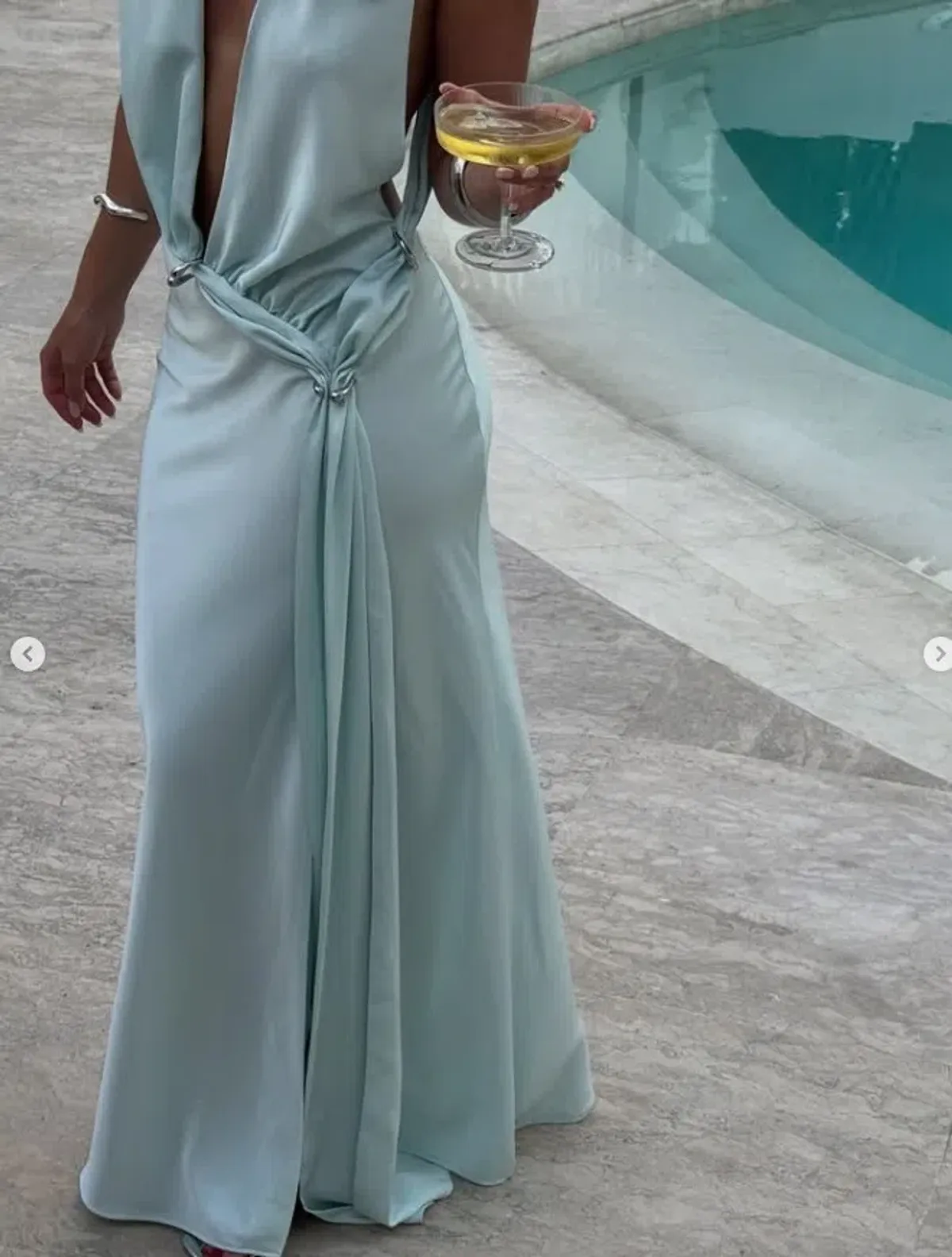 Misha Collection The Harlow Satin Maxi Dress in Ice Blue Size Medium / 10 AU - Image 7
