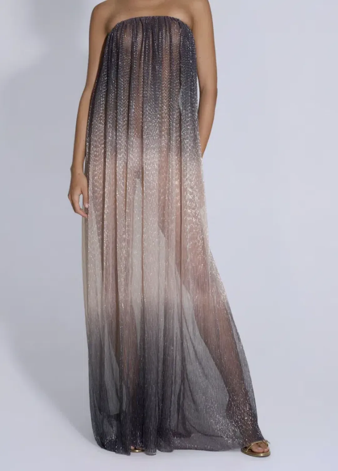 L'idee Dante Maxi Dress Smoke Lurex - 10 for rent on The Volte - main image