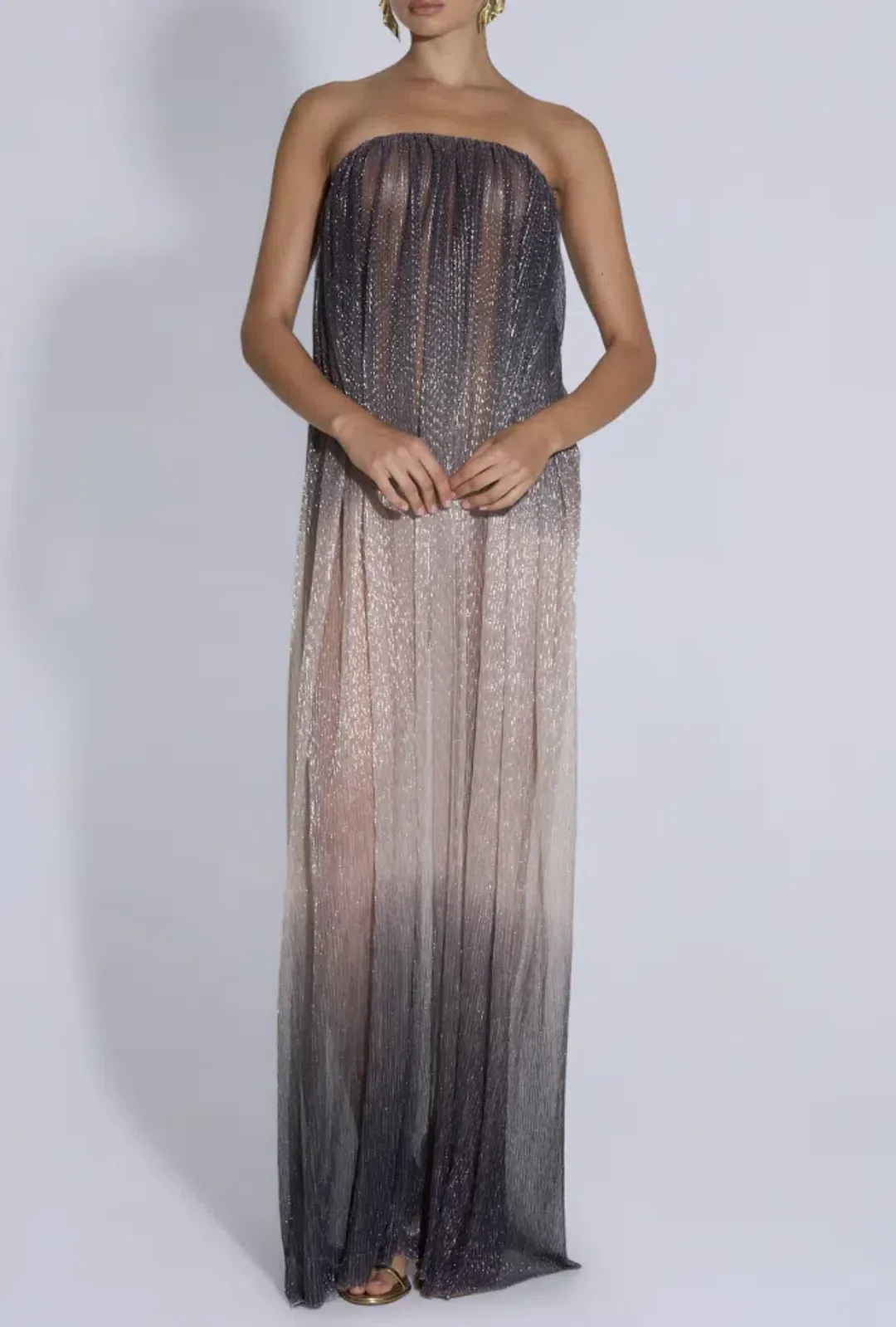 L'idee Dante Maxi Dress Smoke Lurex - 10 for rent on The Volte - main image