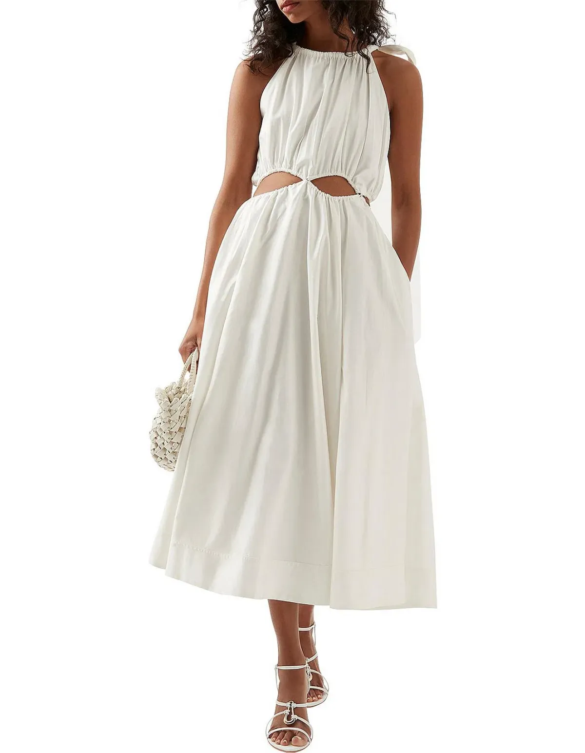 AJE Henriette tie strap midi dress size 8 - Image 1