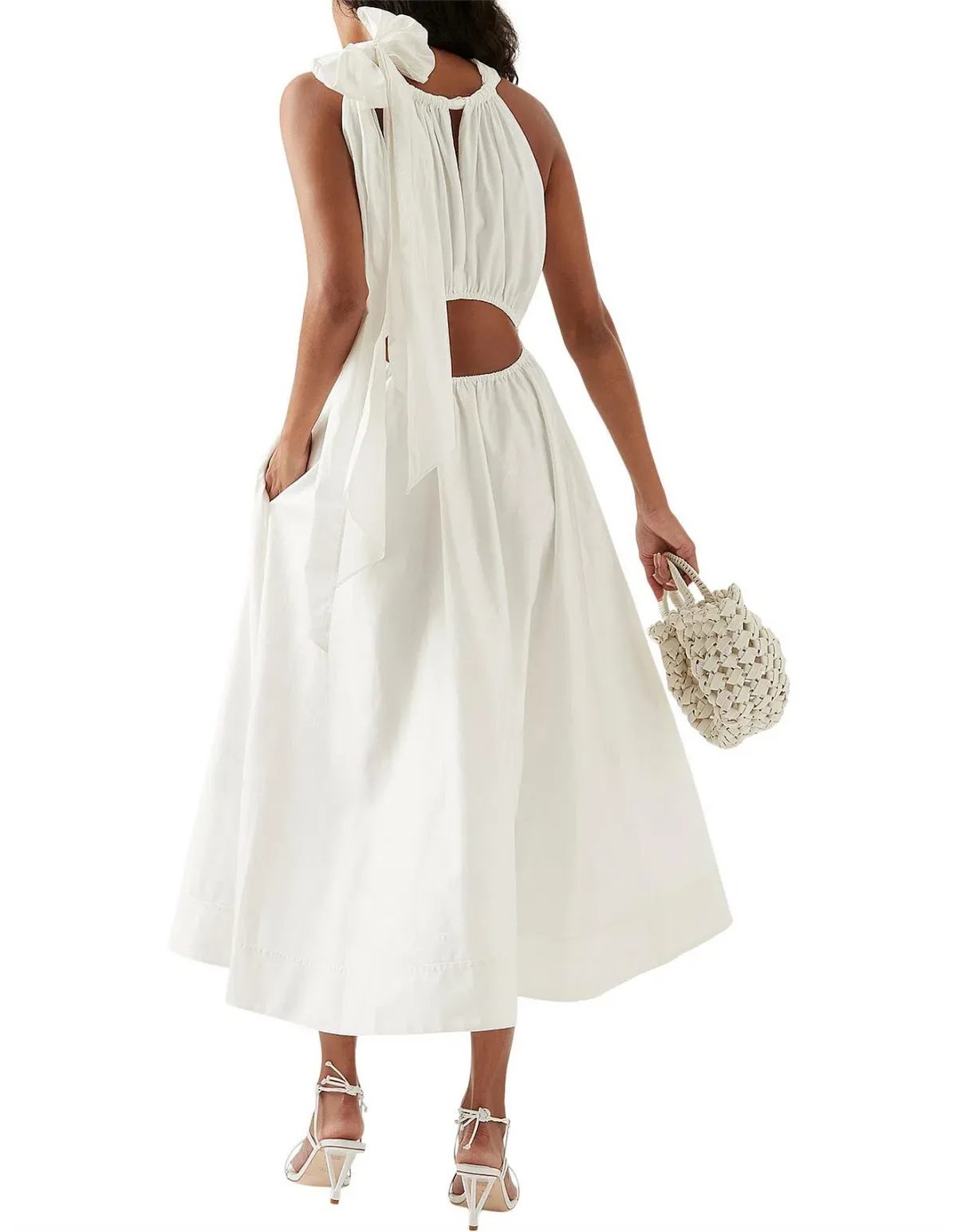 AJE Henriette tie strap midi dress size 8 - Image 4