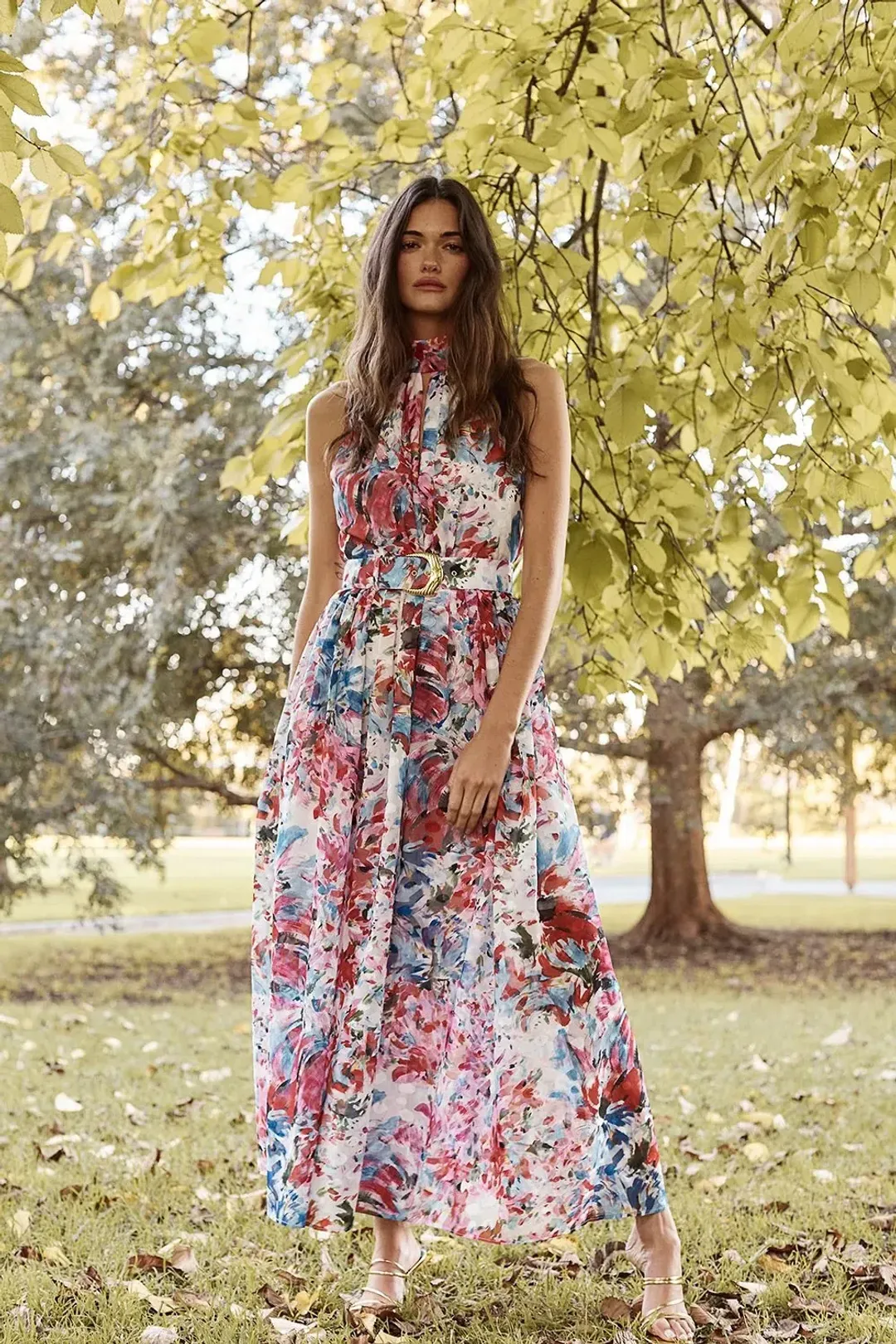 Sofia Irina Halter Dress - Spring Flora Size: 6 for rent on The Volte - main image