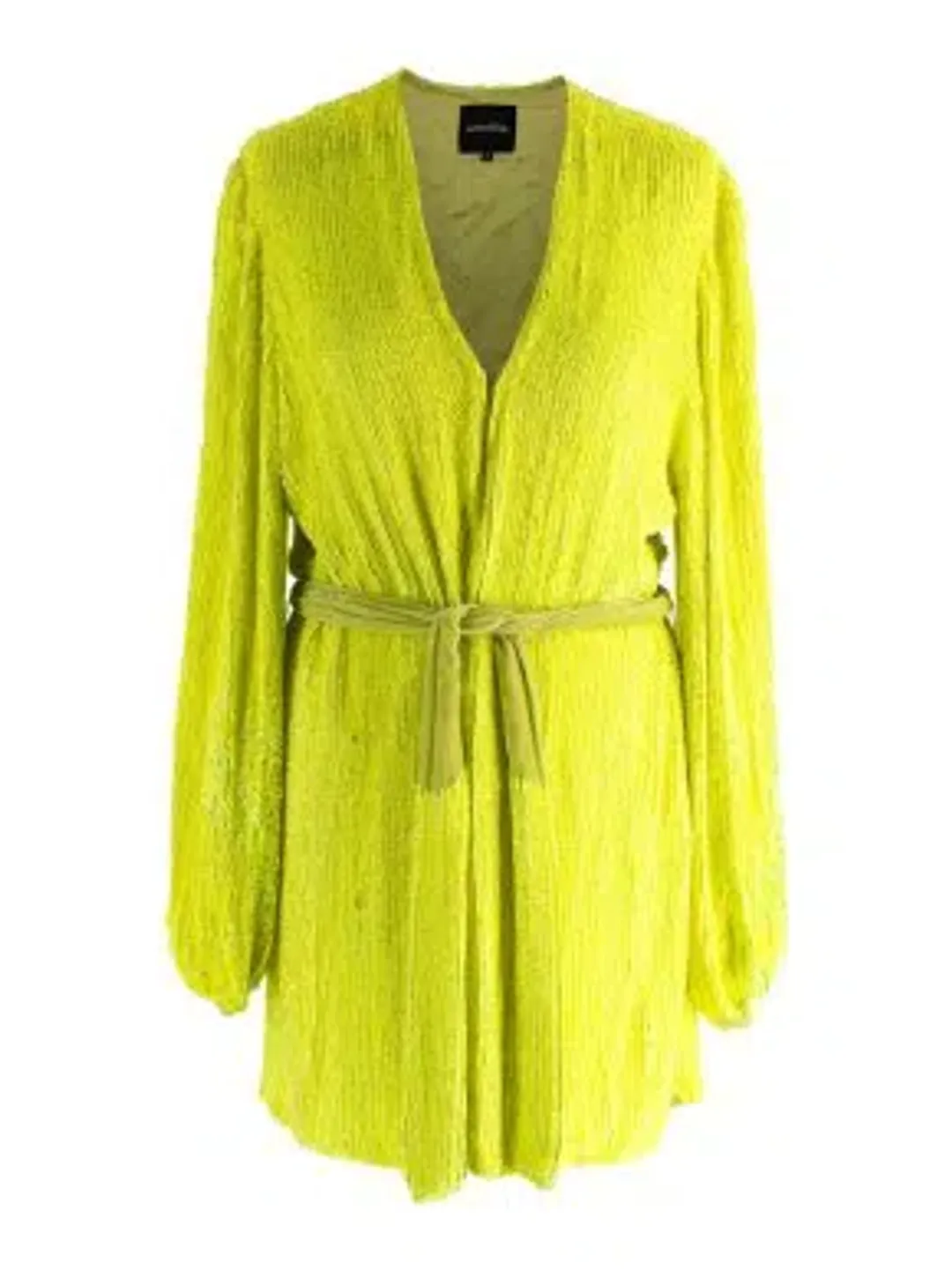 Retrofete Gabrielle Sequin Robe Dress Neon Lime Yellow Size Small S for rent on The Volte - main image