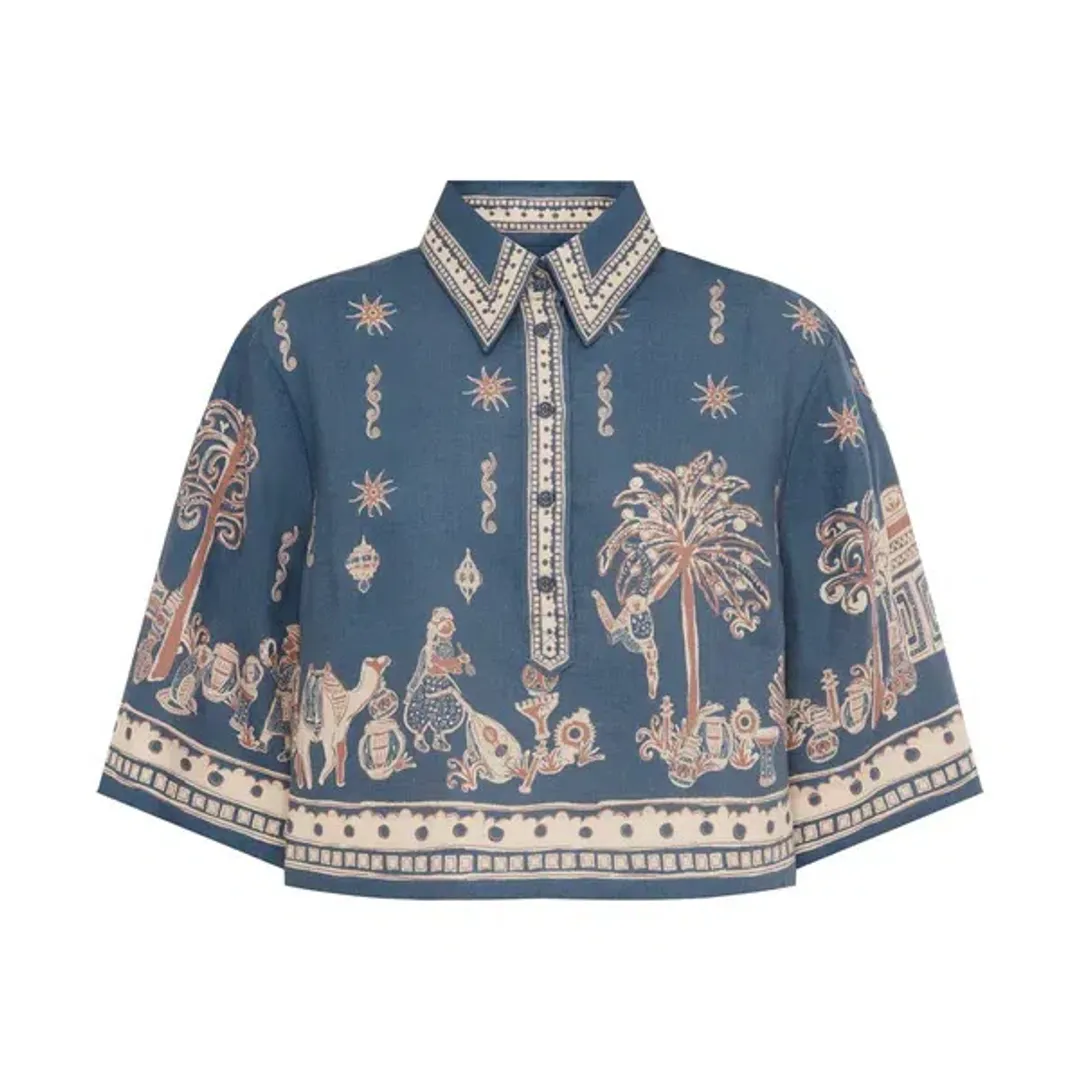 Alemais Acacia Cropped Shirt and Short Set Size 8 for rent on The Volte - main image