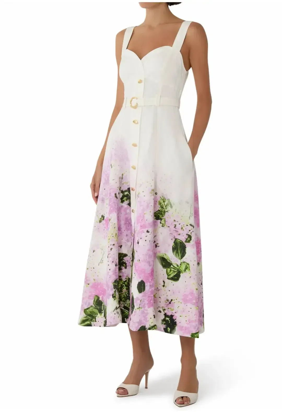 AJE EARTHA MIDI DRESS in PINK HYDRANGEA SIZE 14 for rent on The Volte - main image