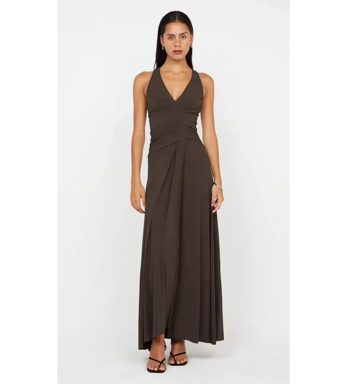 Bec and Bridge Greta Racerback Gown in Dark Chocolate Brown in Size 6 / xs au - Image 1