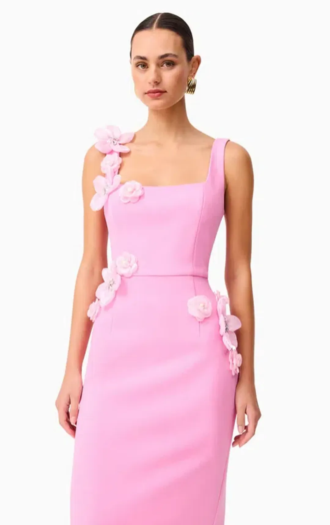 Elliatt Chantelle 3D Midi Dress in Pink size S (AU8) for rent on The Volte - main image