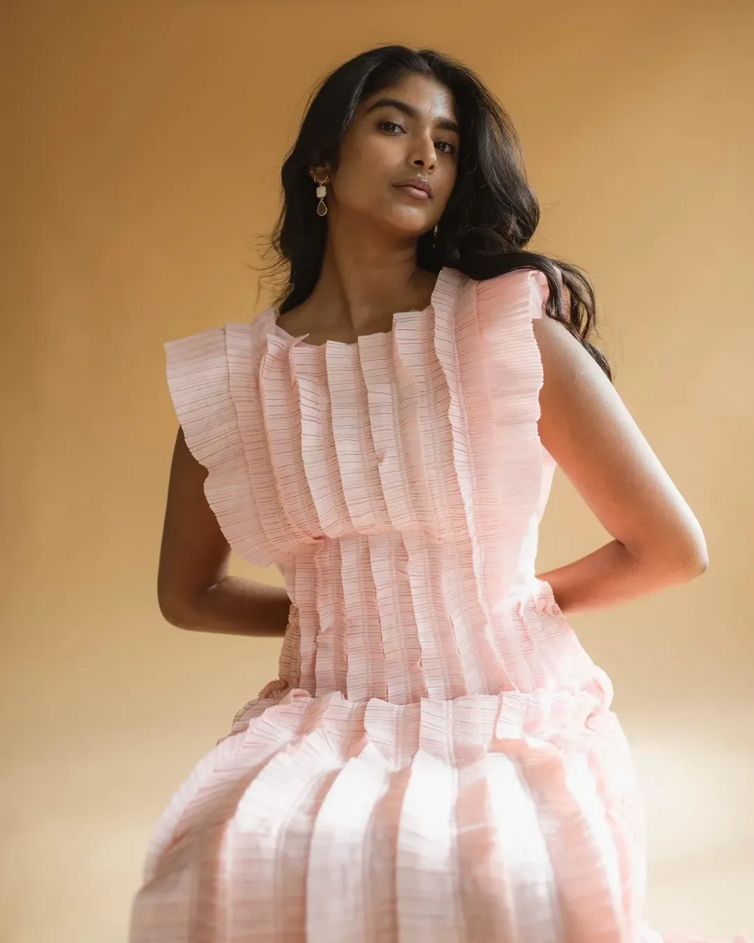 AJE HYBRID MIDI DRESS PINK SIZE 10 for rent on The Volte - main image