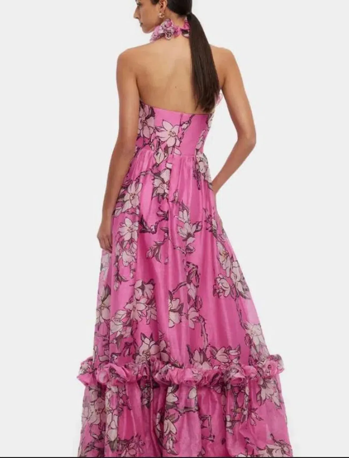 Leo Lin Isabelle Ruffled Halter Neck Maxi Dress - Image 2