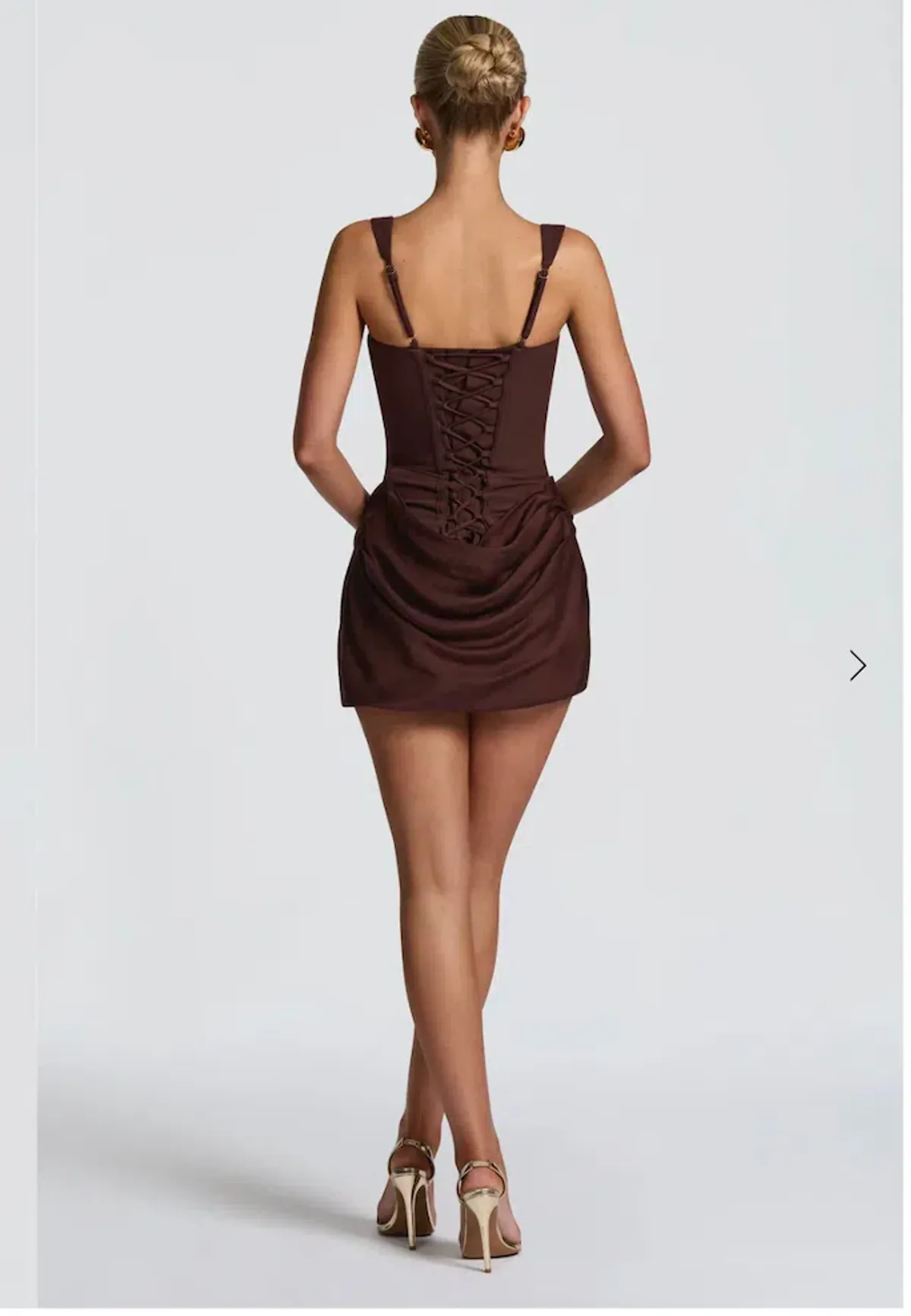 Cornelia Mini Dress - Plum Brown - Image 3
