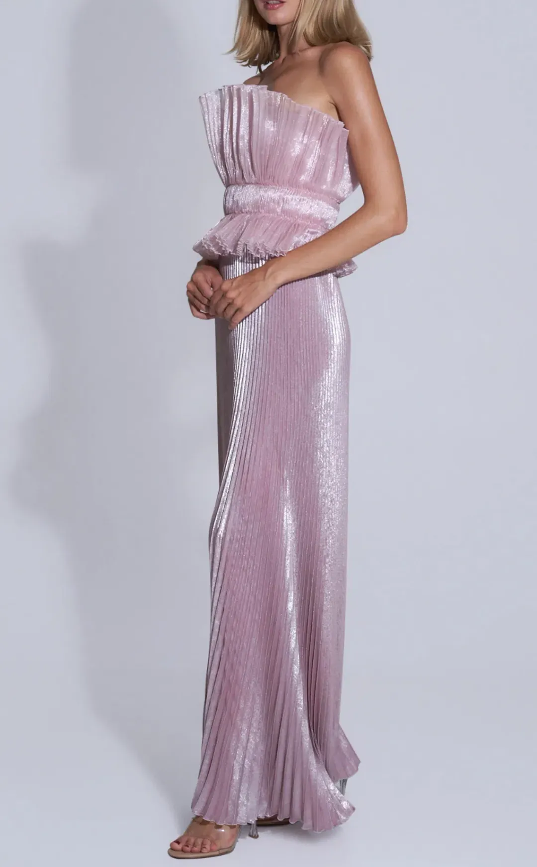 Lideé Masquerade Gown in Dusty Shimmer - Size 8 for rent on The Volte - main image